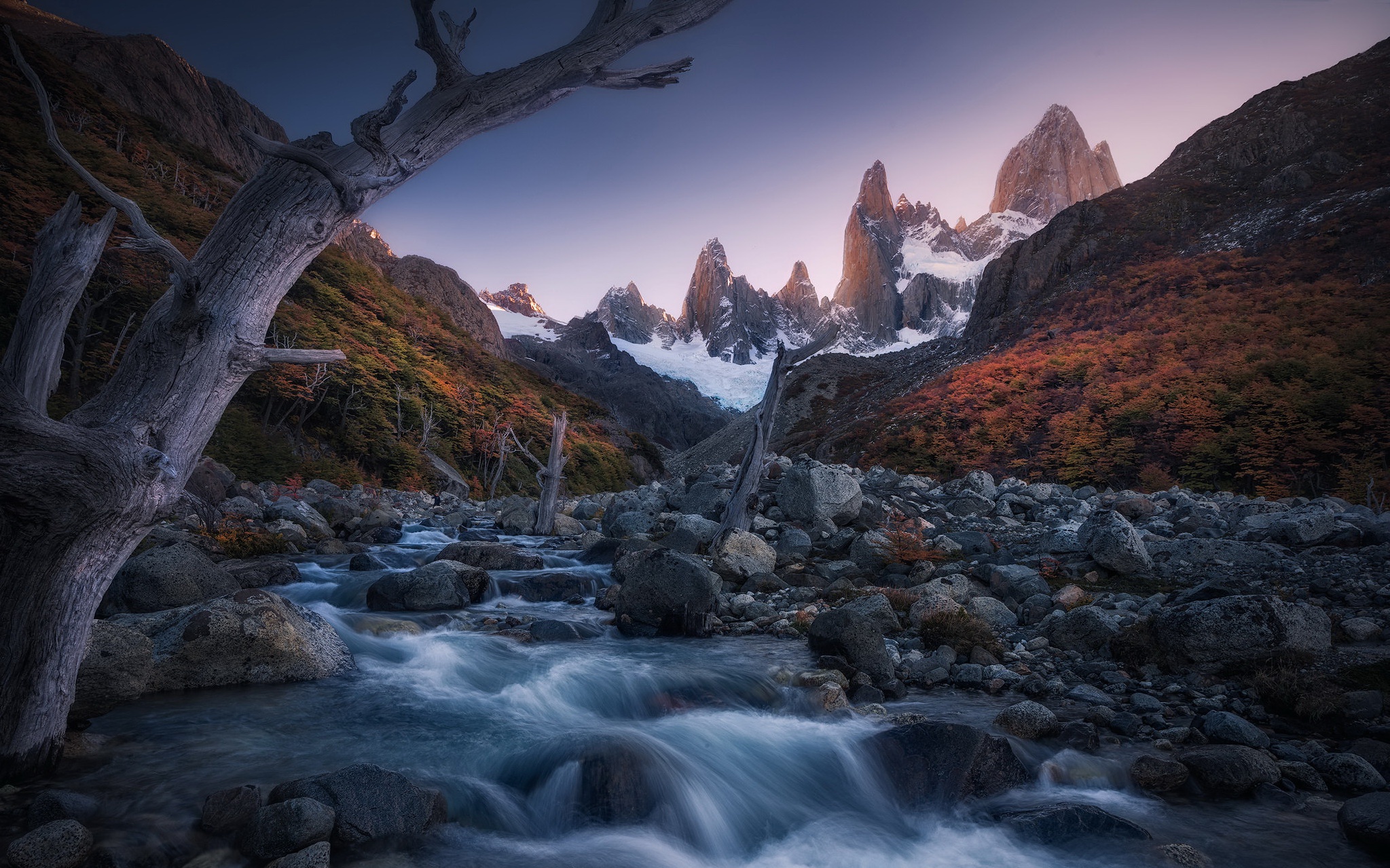 River Nature Landscape Mountains Torres Del Paine 2047x1279