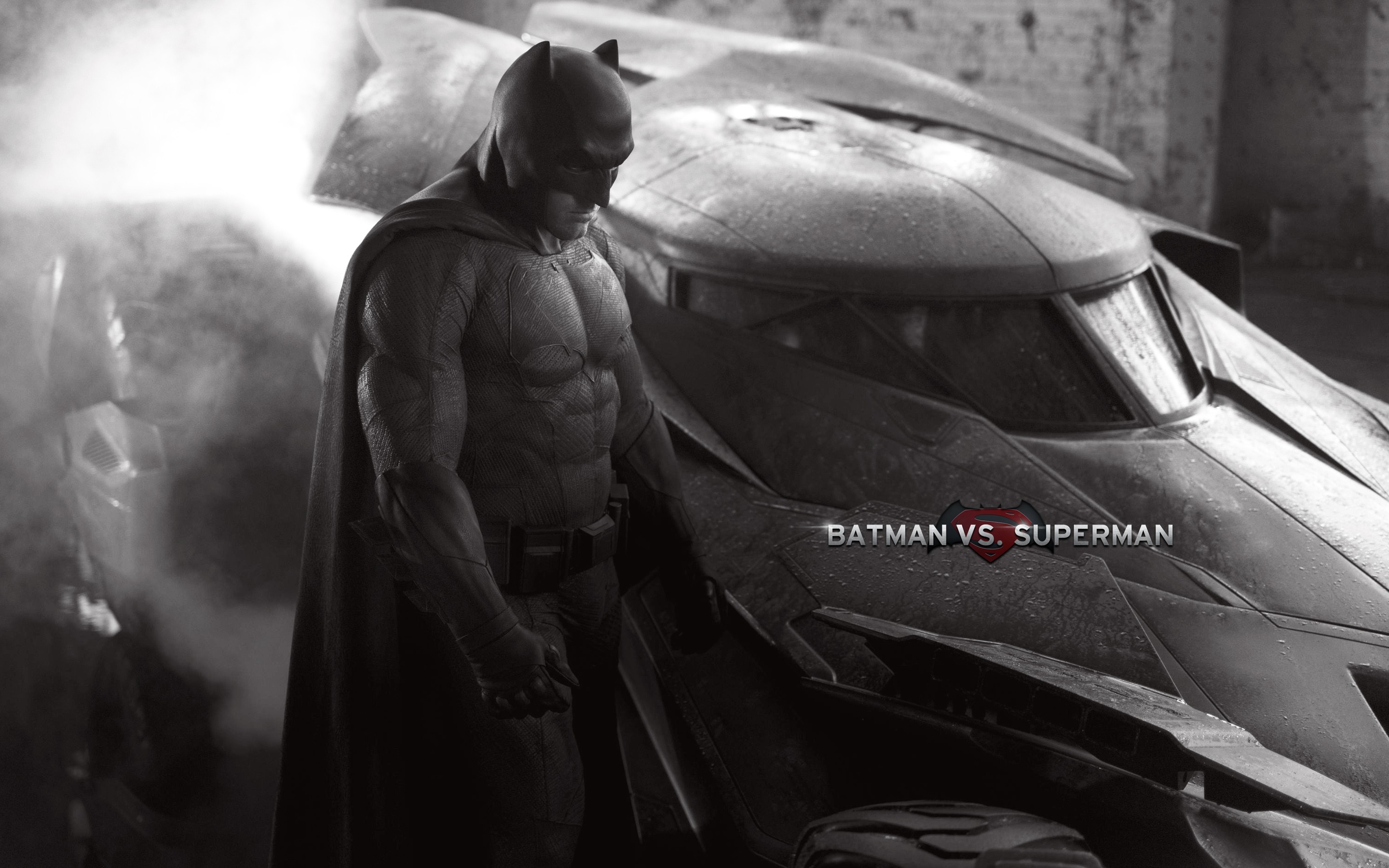 Batman Monochrome Batmobile Ben Affleck Batman V Superman Dawn Of Justice Movies 2880x1800