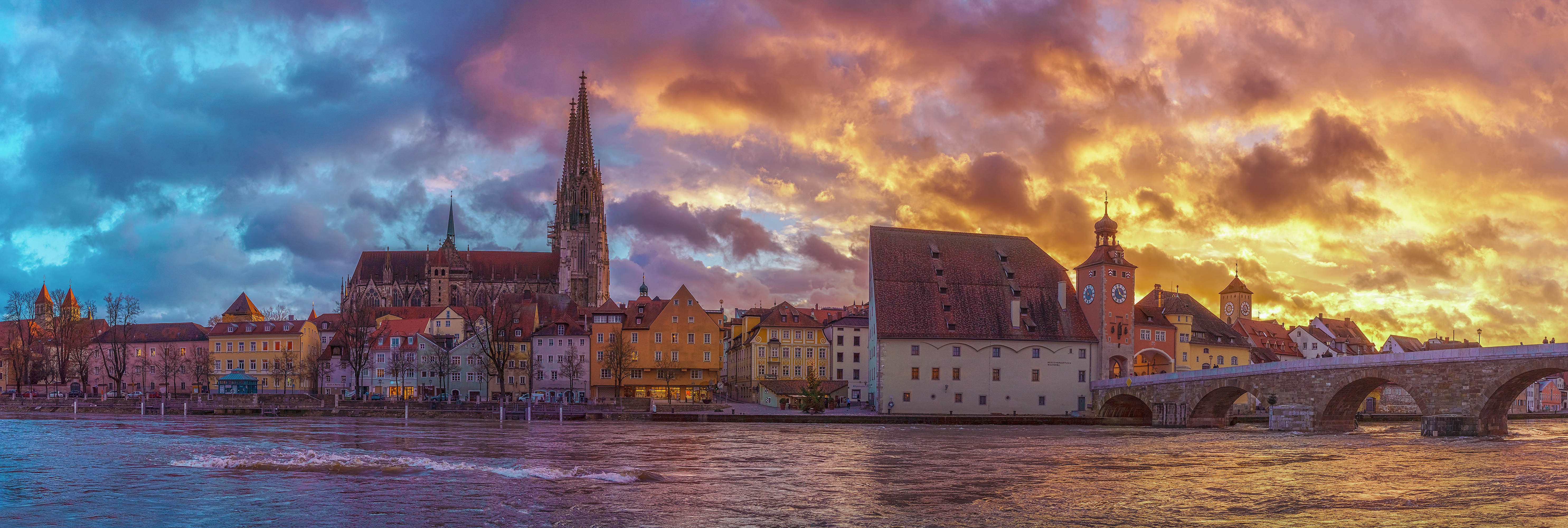 Regensburg Germany Sky Cityscape 5940x2000