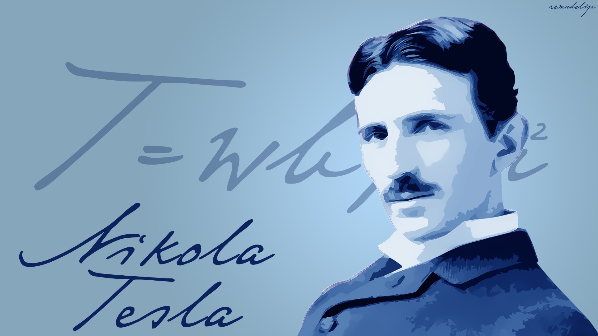 Nikola Tesla Scientists Men Portrait 1920x1080