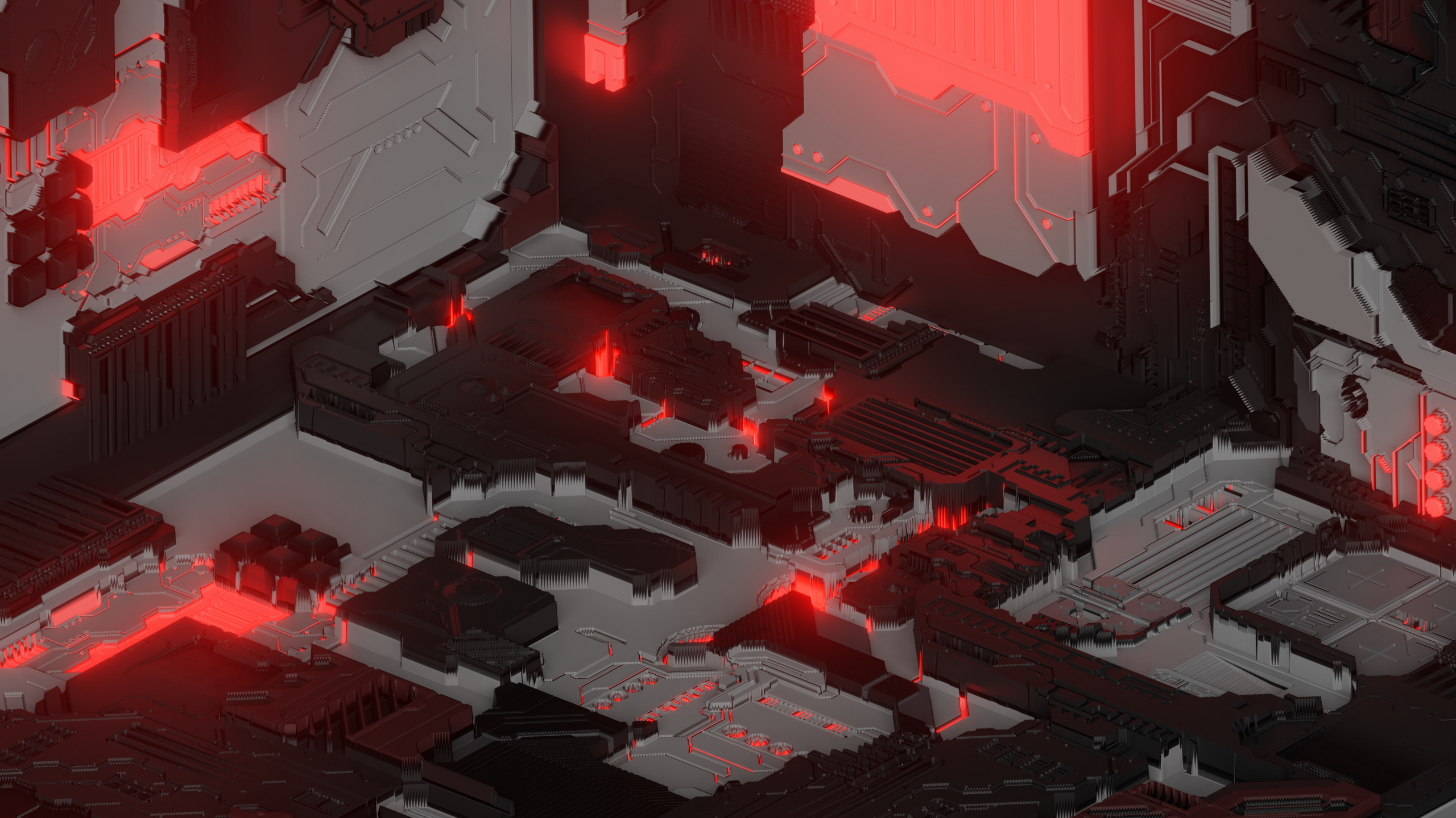 3D Abstract Motherboards Circuit Blender 2560x1440