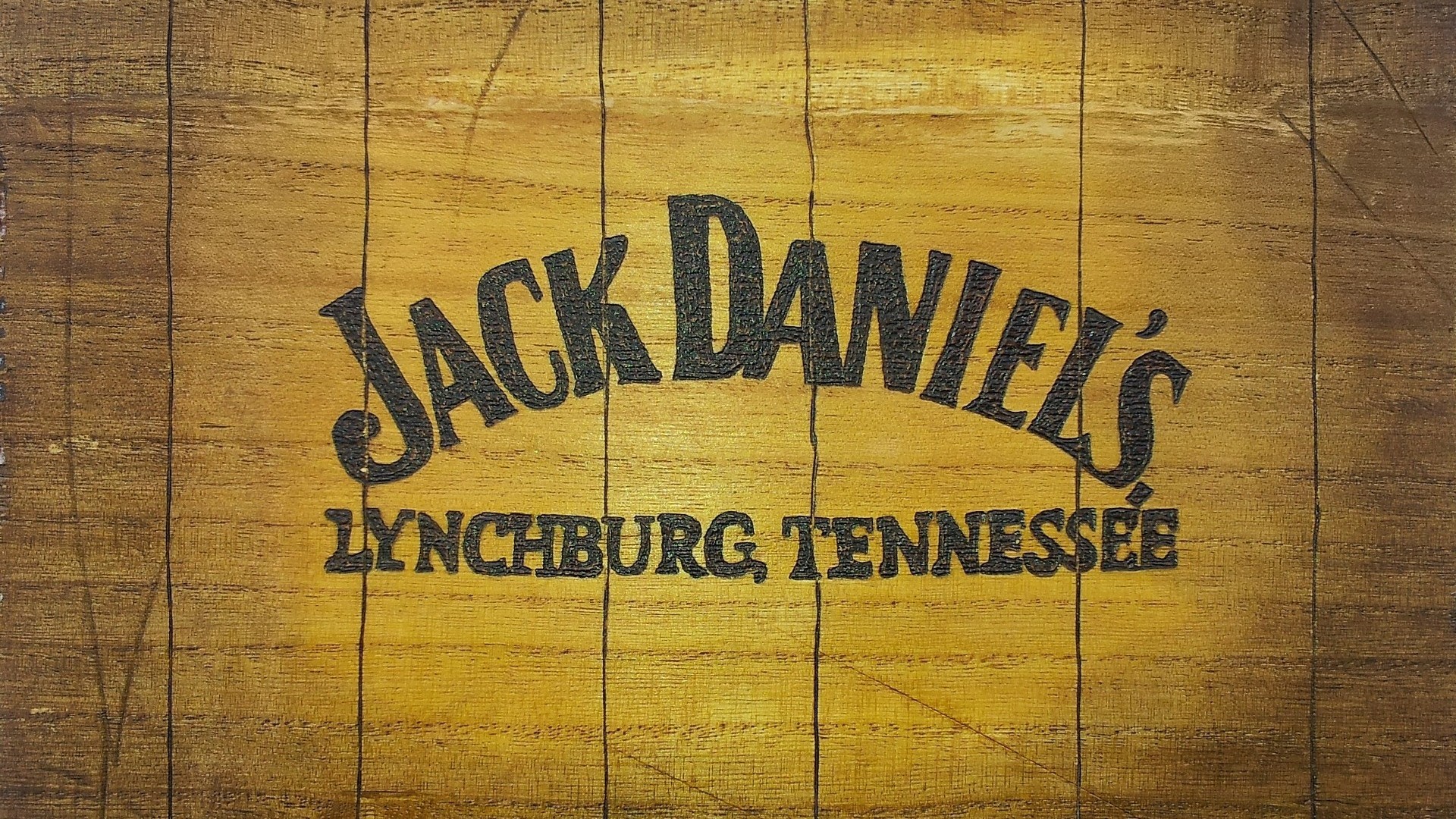 Wood Wooden Surface Whiskey Brand Alcohol Jack Daniels Tennessee USA Text 1920x1080