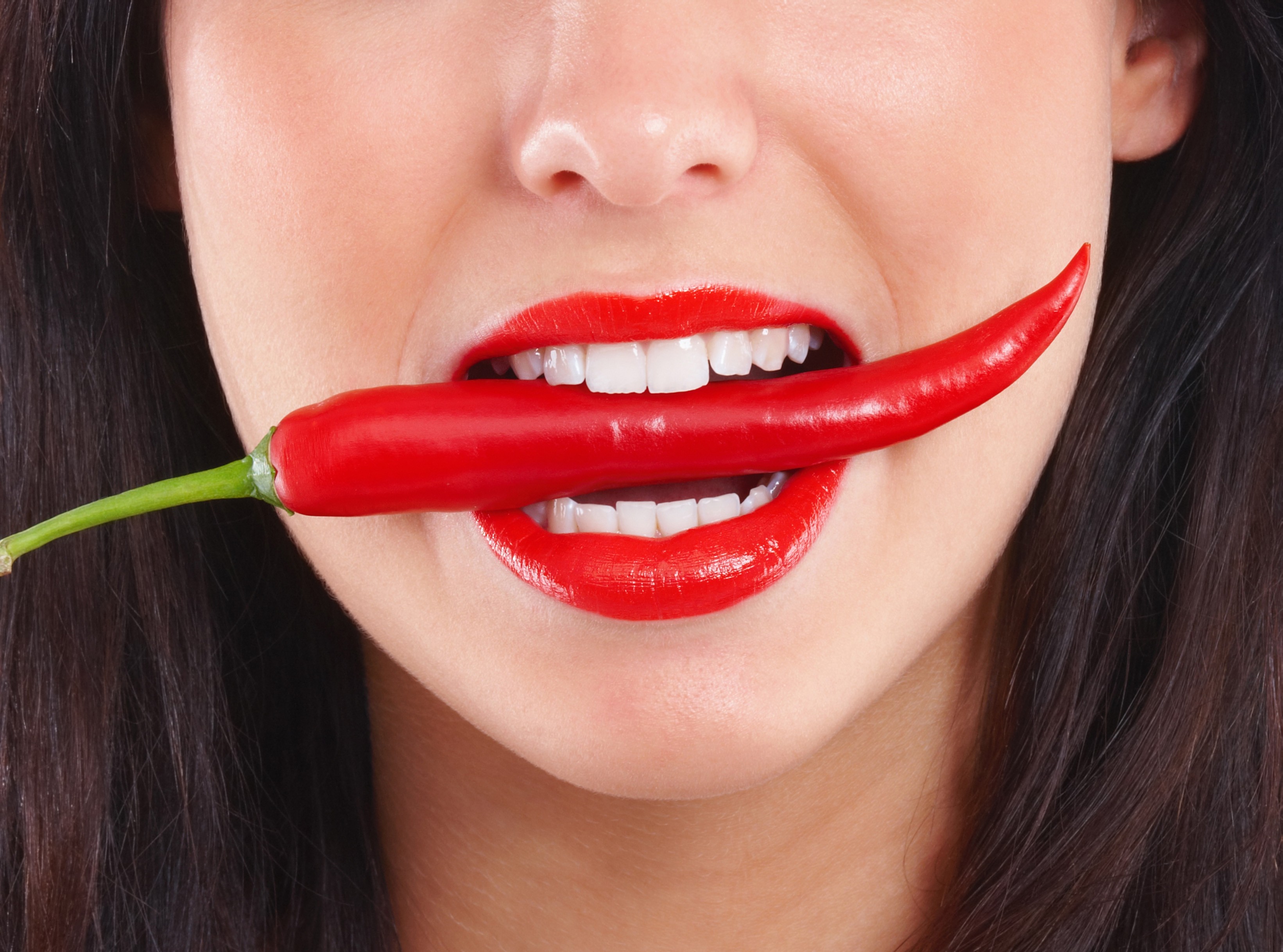 Chilli Peppers Red Lipstick Mouth Women Teeth Red 3282x2436