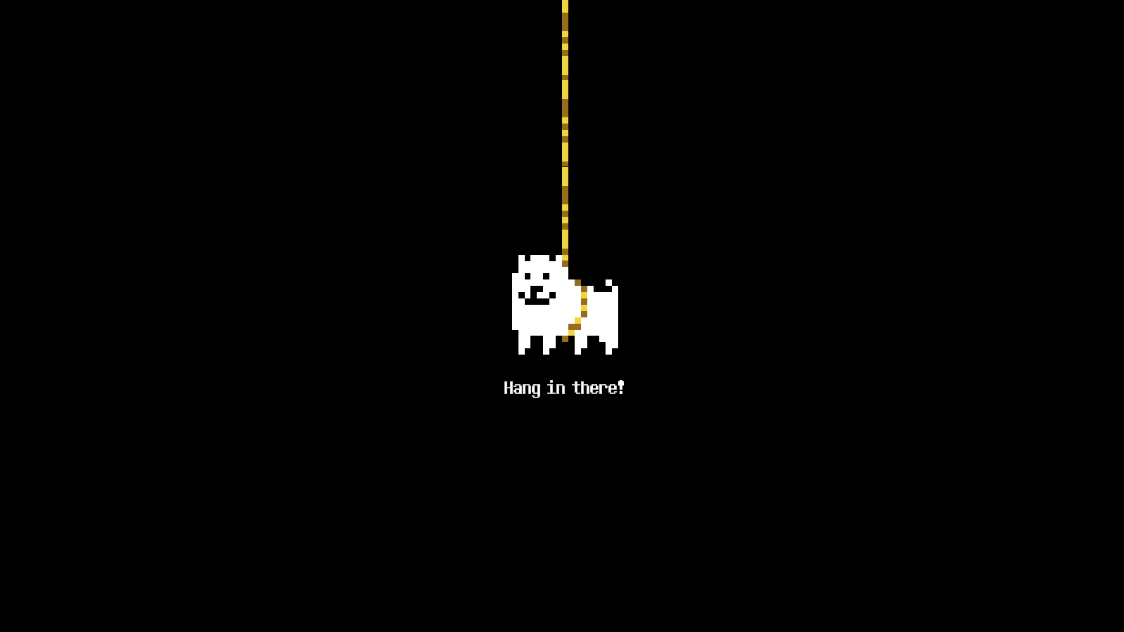 Undertale Dog Pixel Art Pixels Digital Art Motivational Black Background Ropes Video Games 1600x900