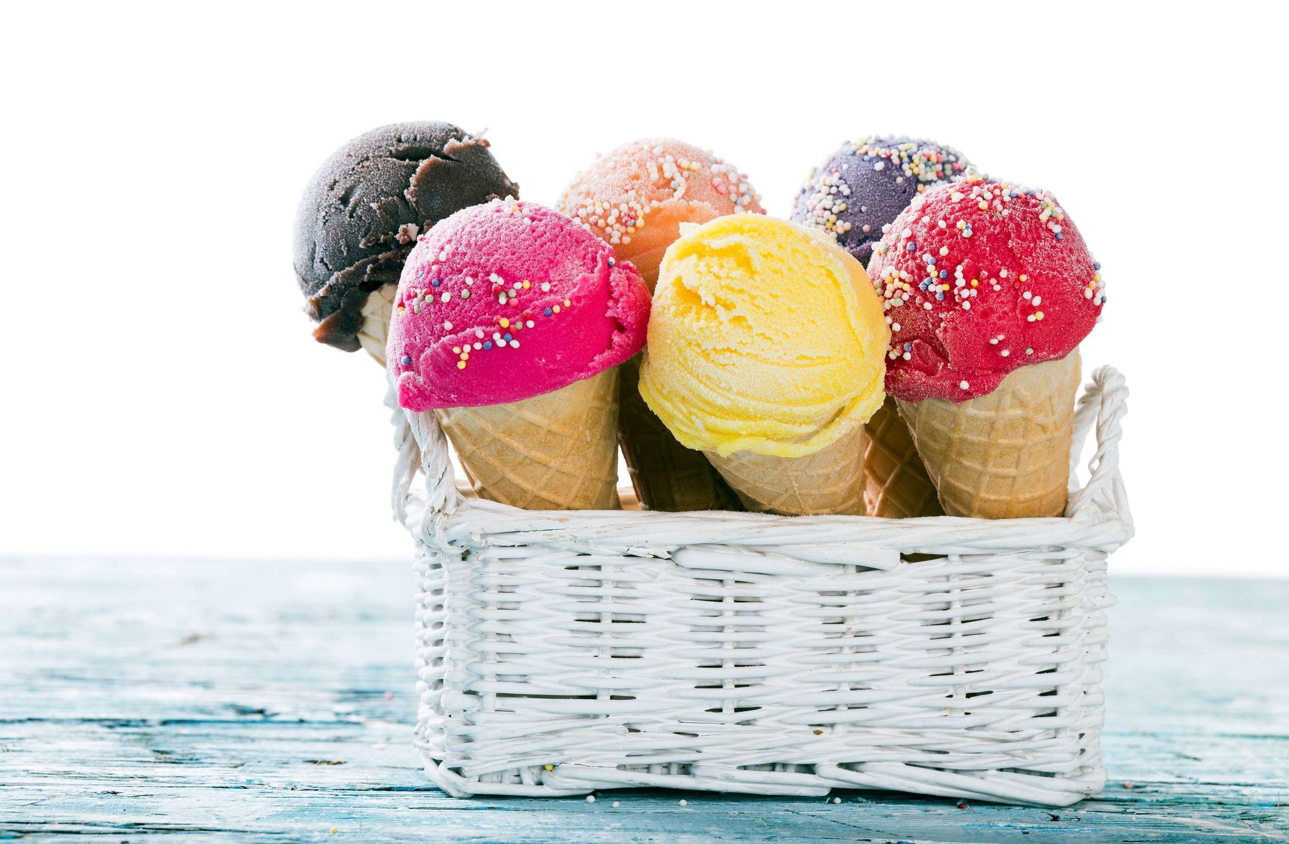 Food Ice Cream Still Life Baskets Sprinkles 2560x1677