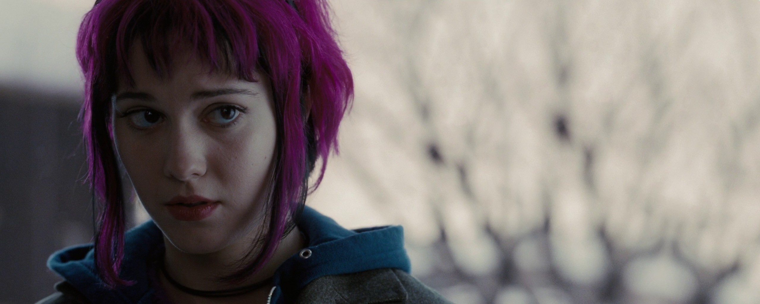 Mary Elizabeth Winstead Scott Pilgrim Vs The World Purple Hair Movie Scenes Women Dyed Hair 2560x1024