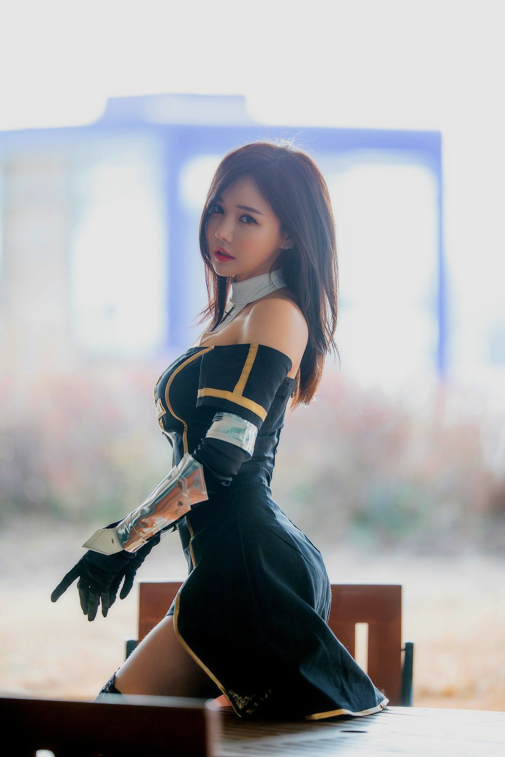 Han Ga Eun Asian Cosplayer Cosplay Strapless Dress Women Outdoors Bare Shoulders Asian 1024x1536