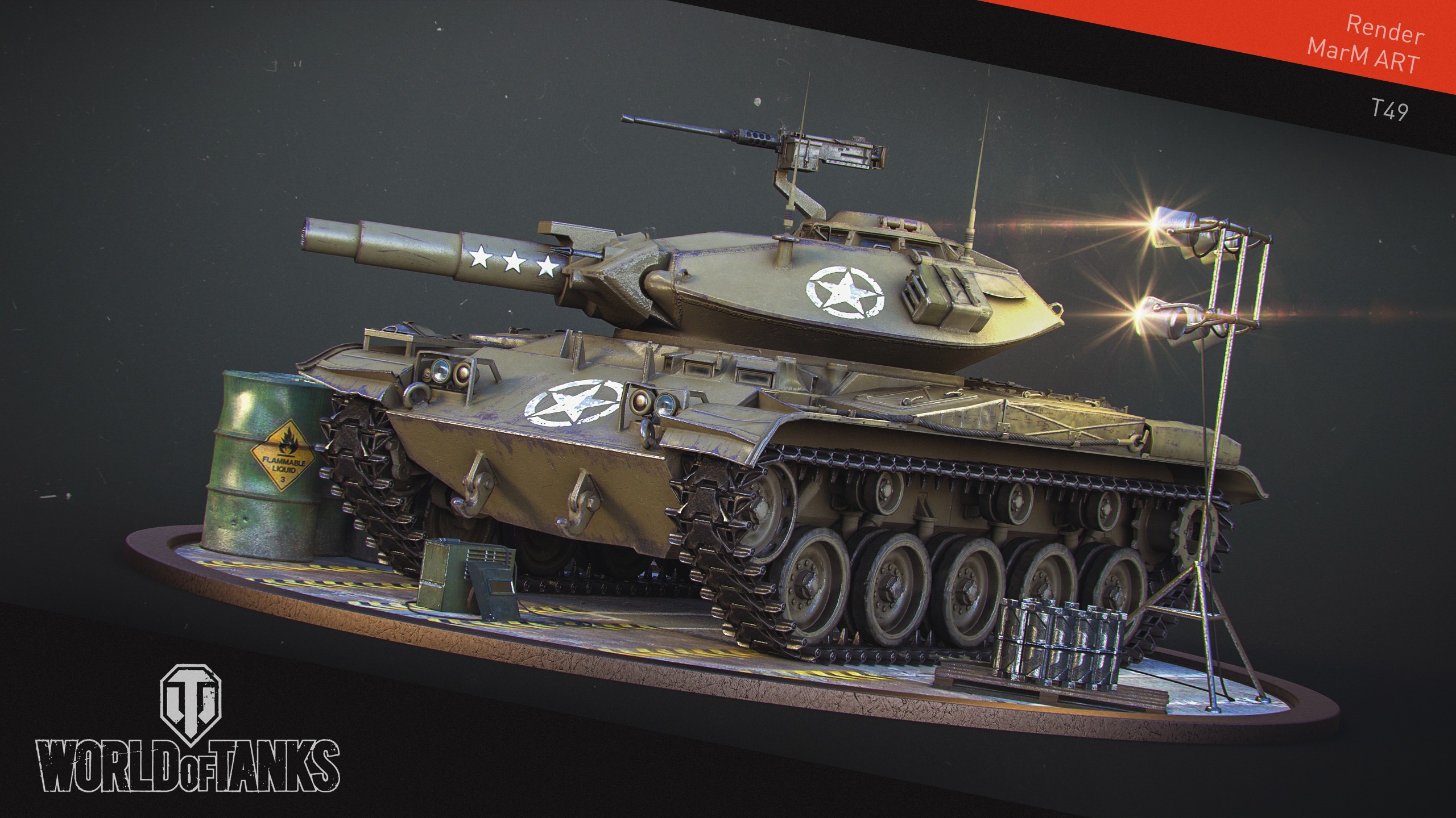 World Of Tanks Tank Wargaming Render Video Games T49 2560x1440