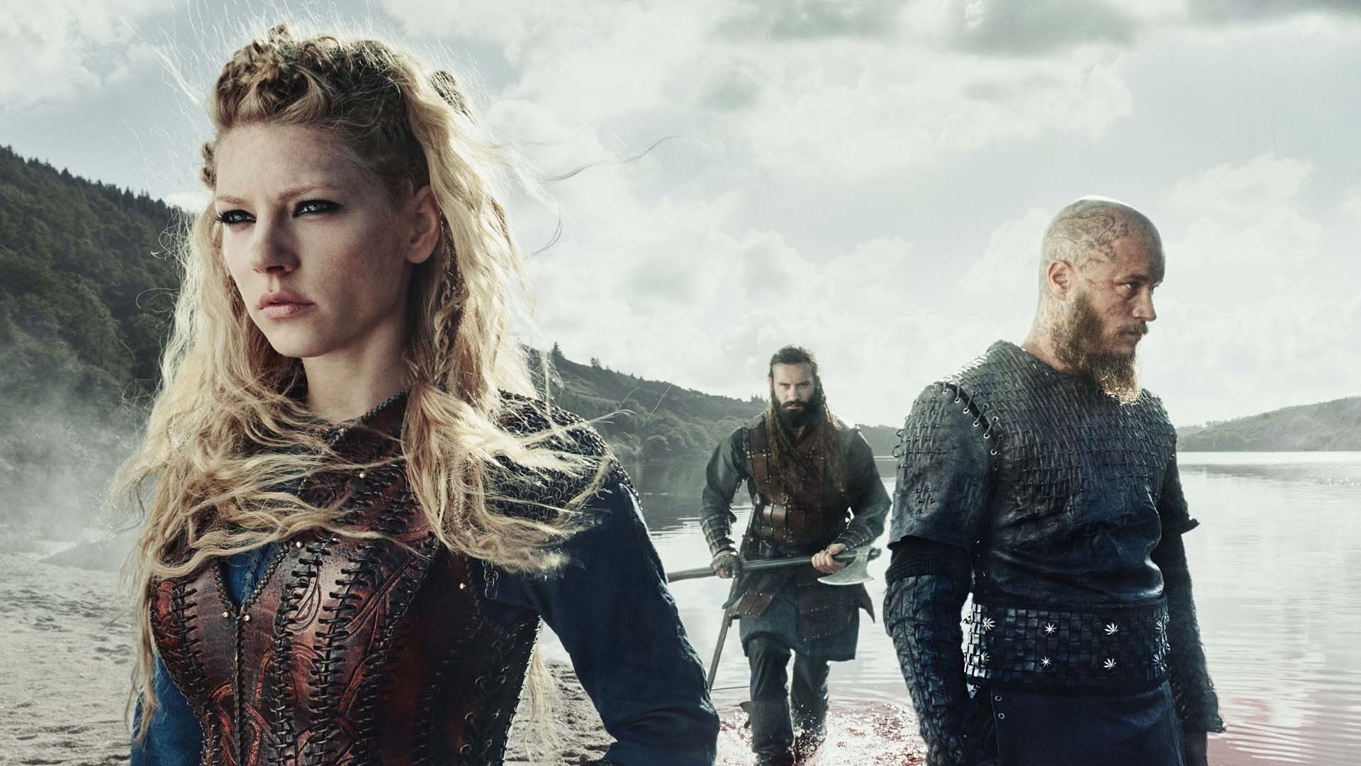 Vikings Vikings TV Series Lagertha Lothbrok Ragnar Lodbrok Rollo Lothbrok Travis Fimmel Katheryn Win 1920x1080