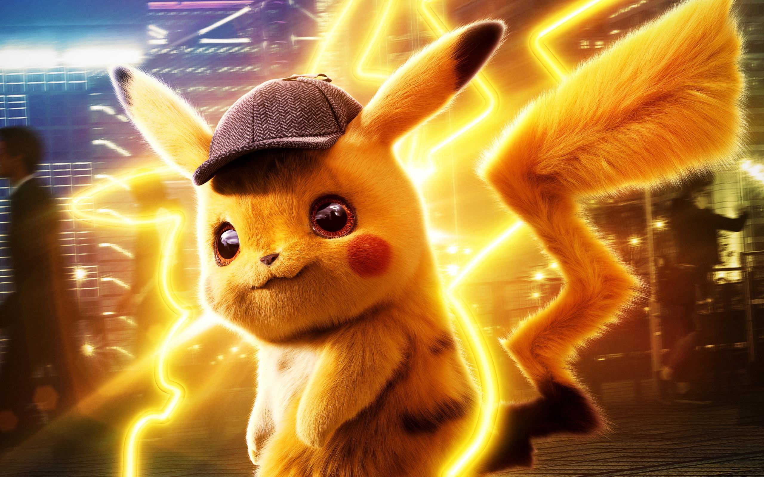 Pokemon Pikachu Pokemon Detective Pikachu Movies Hat Lightning 2560x1600