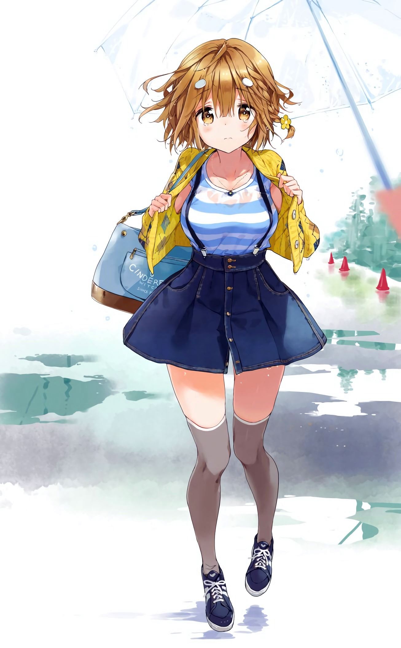 Masamune Kun No Revenge Sweater Thigh Highs Umbrella Undressing Yoshino Koiwai Anime Girls Anime 1306x2110