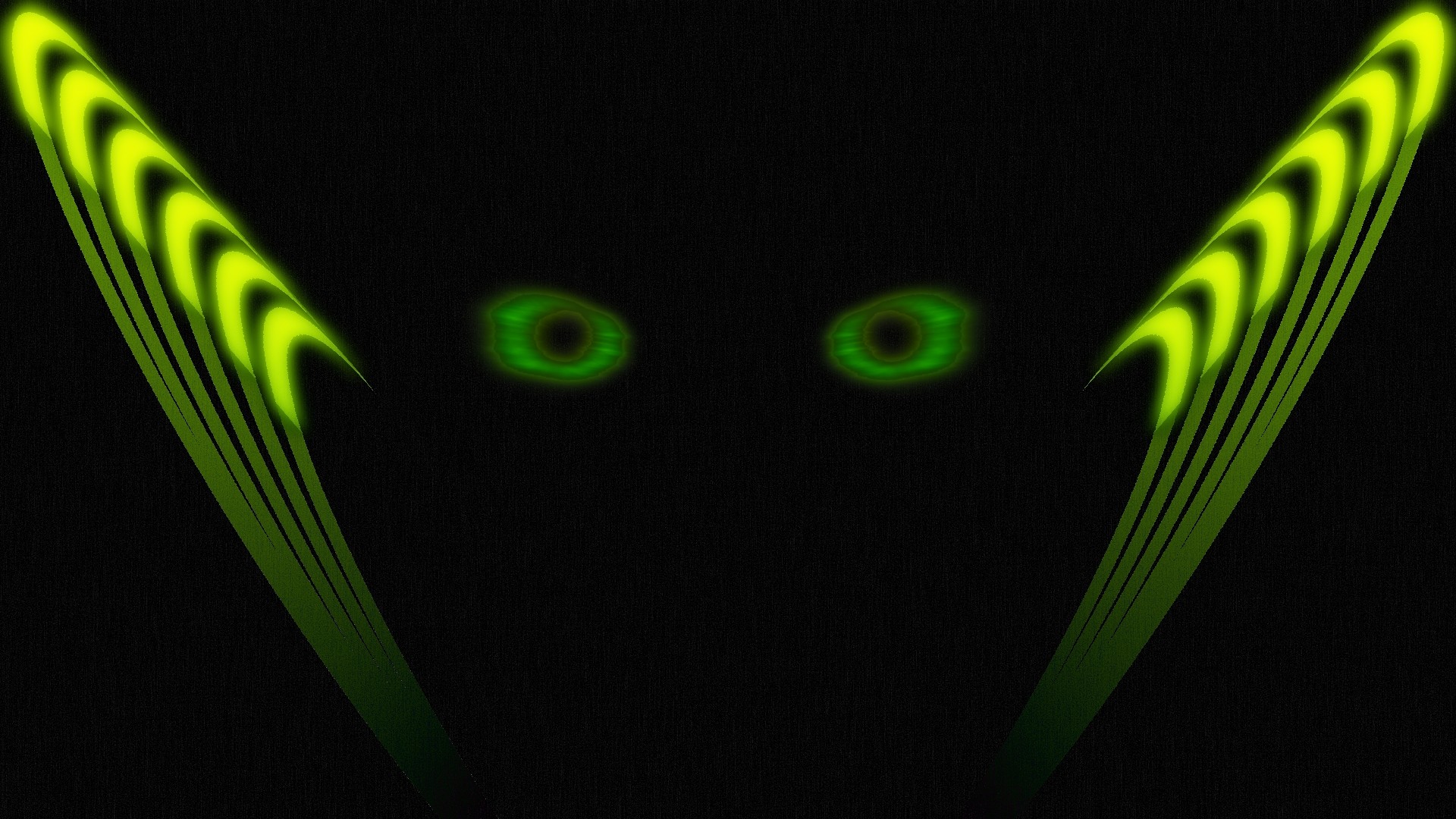 Eyes Green Glowing Black Faded Abstract 1920x1080