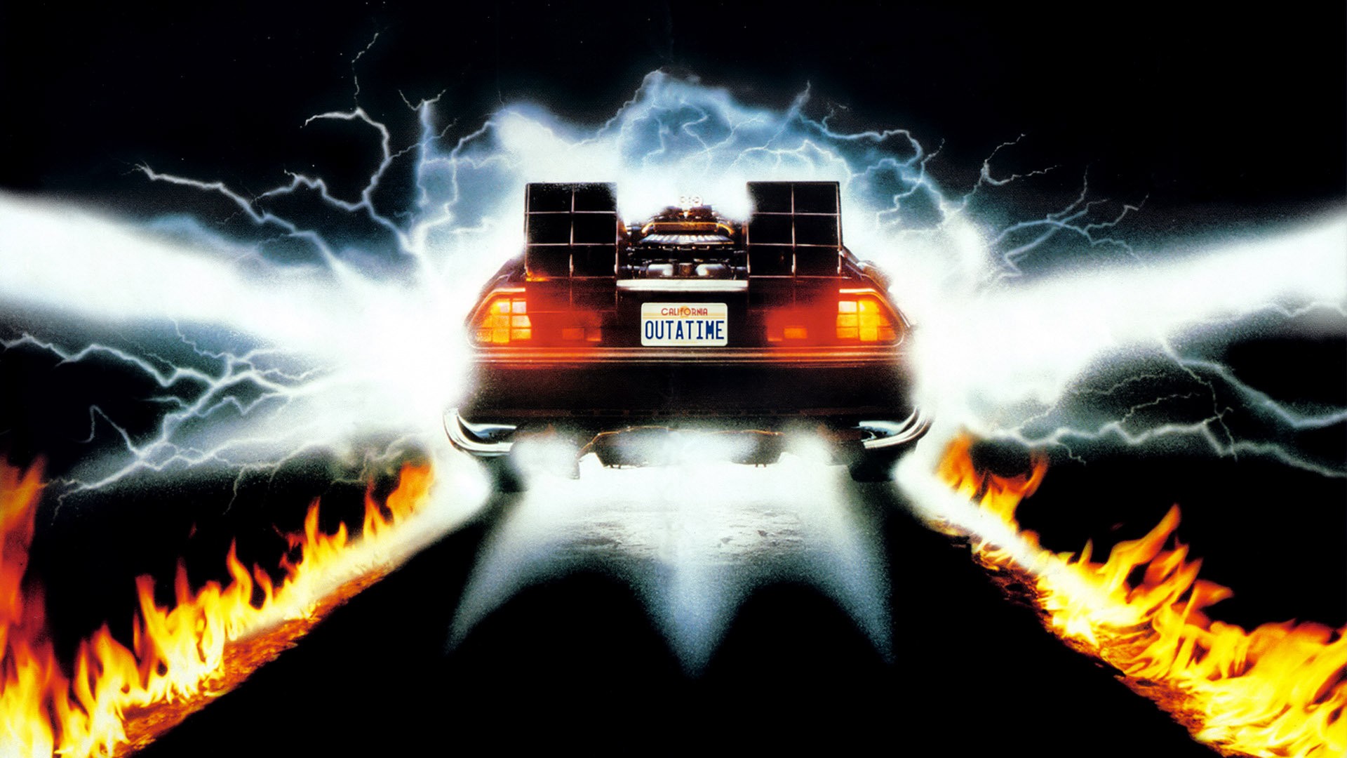 Back To The Future Movies DeLorean Digital Art Car DMC Time Machine 1920x1080