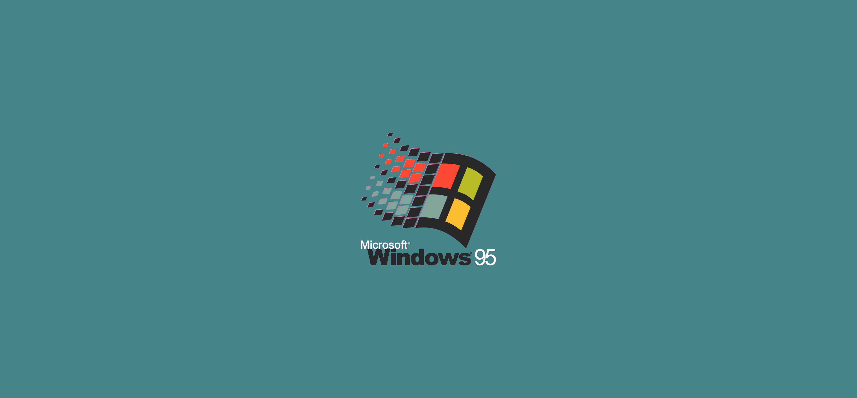 Windows 95 Operating System Simple Background Logo 3440x1600