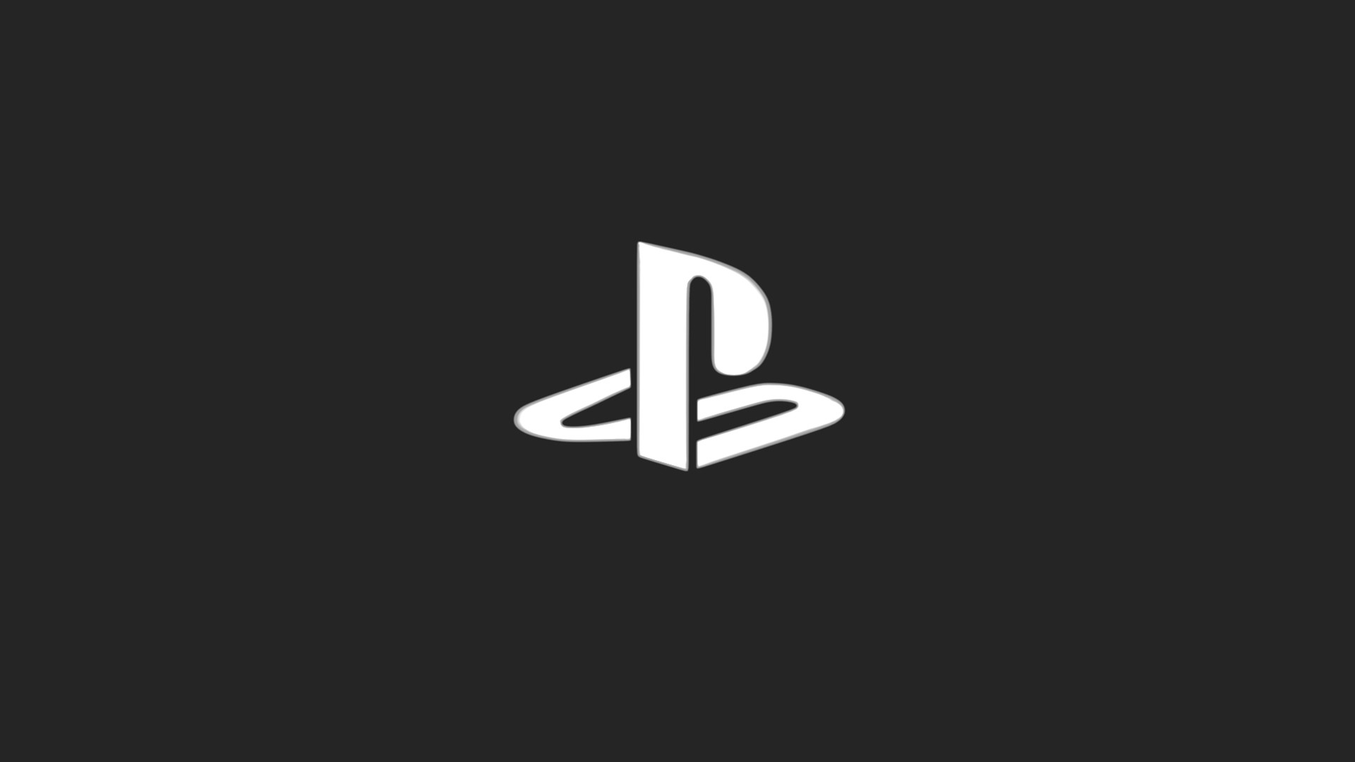 Video Games Minimalism PlayStation Dark Gray Logo 1920x1080