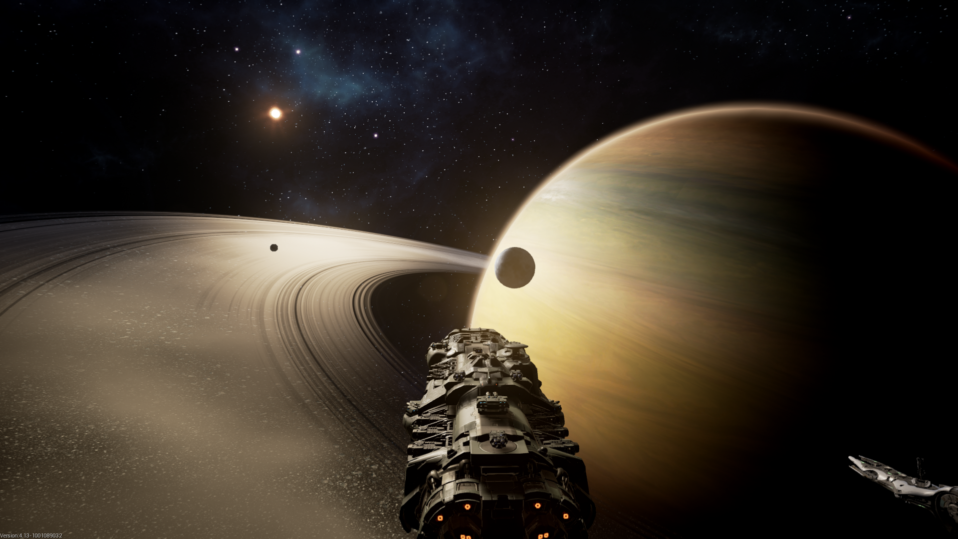 Dreadnought Space Planetary Rings Planet Spaceship 1920x1080