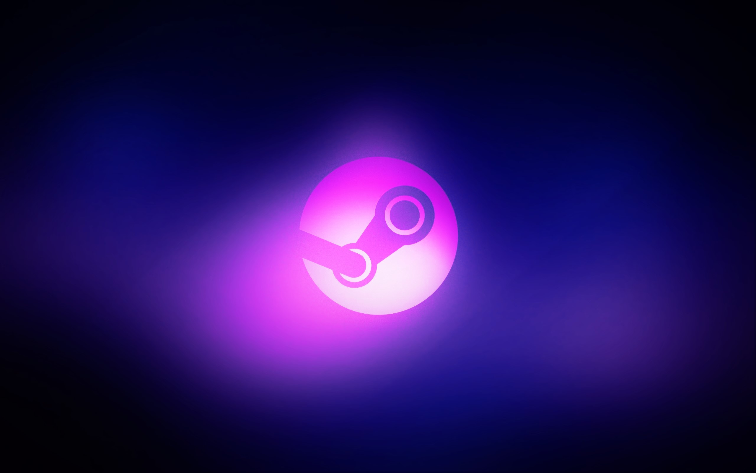 Valve Spec Art Steam Software Minimalism Blue White Purple Circle Black Dark 2560x1600