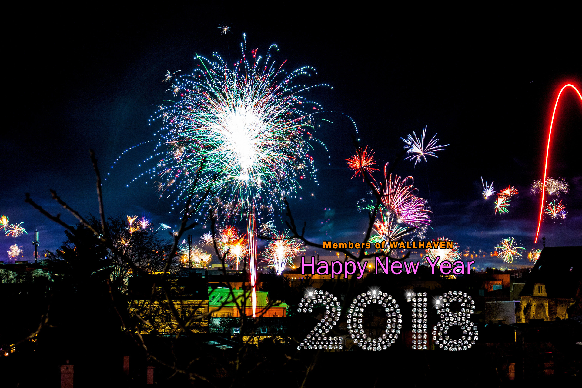 Happy New Year 2018 Year Fireworks 1920x1280