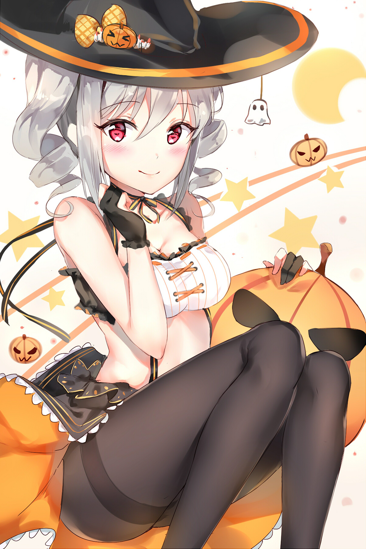 Pumpkin Witch Hat Hat Witch Halloween White Background Kanzaki Ranko THE IDOLM STER THE IDOLM STER C 1200x1800