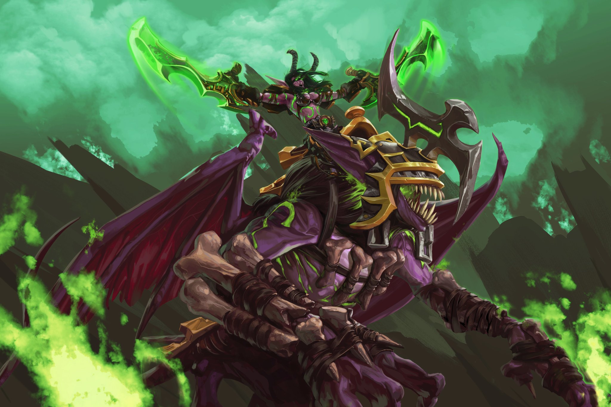 World Of Warcraft Demon Hunter World Of Warcraft Legion Night Elves 2048x1365