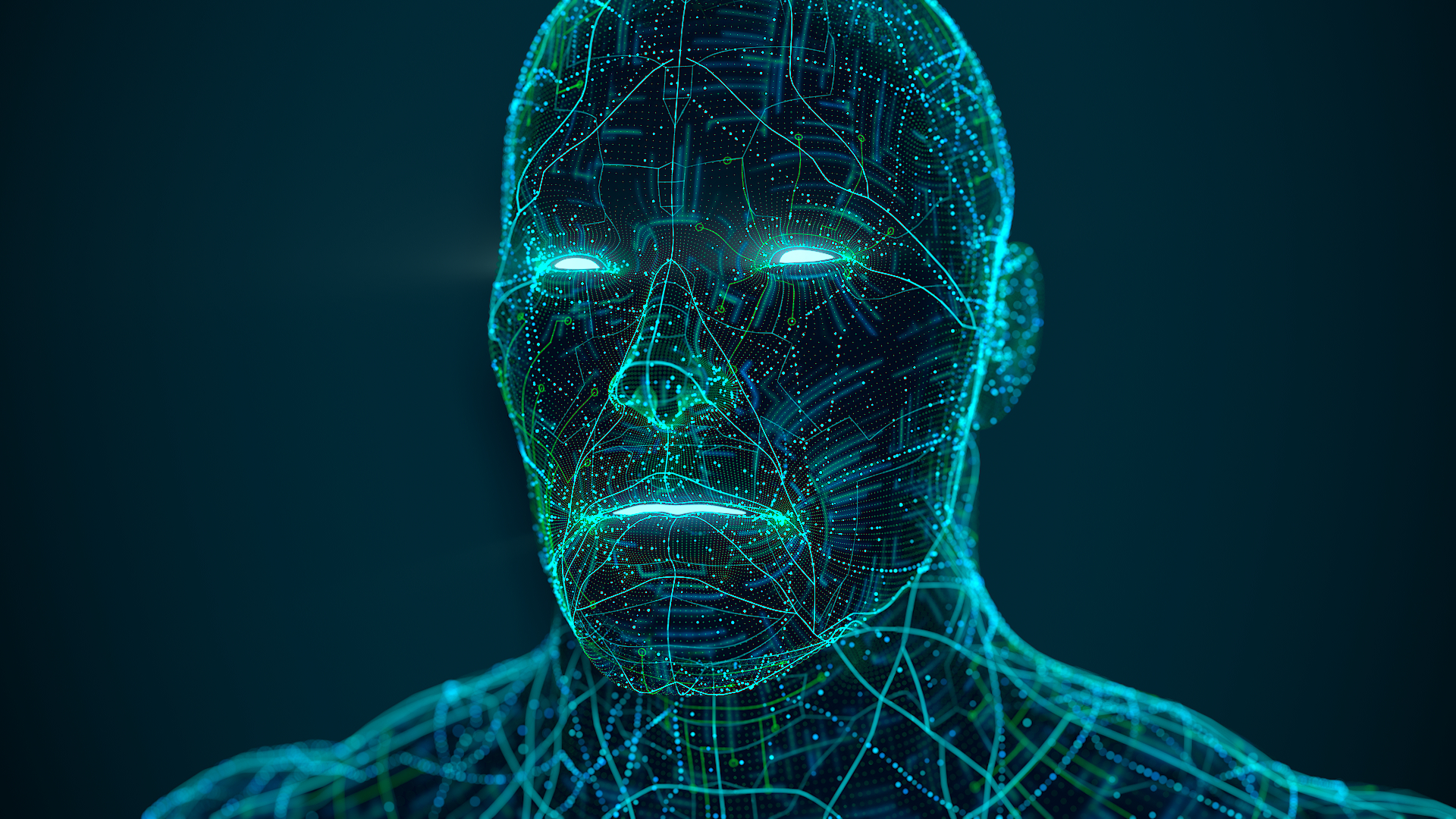 Dots Face Lights Turquoise Teal Men 1920x1080