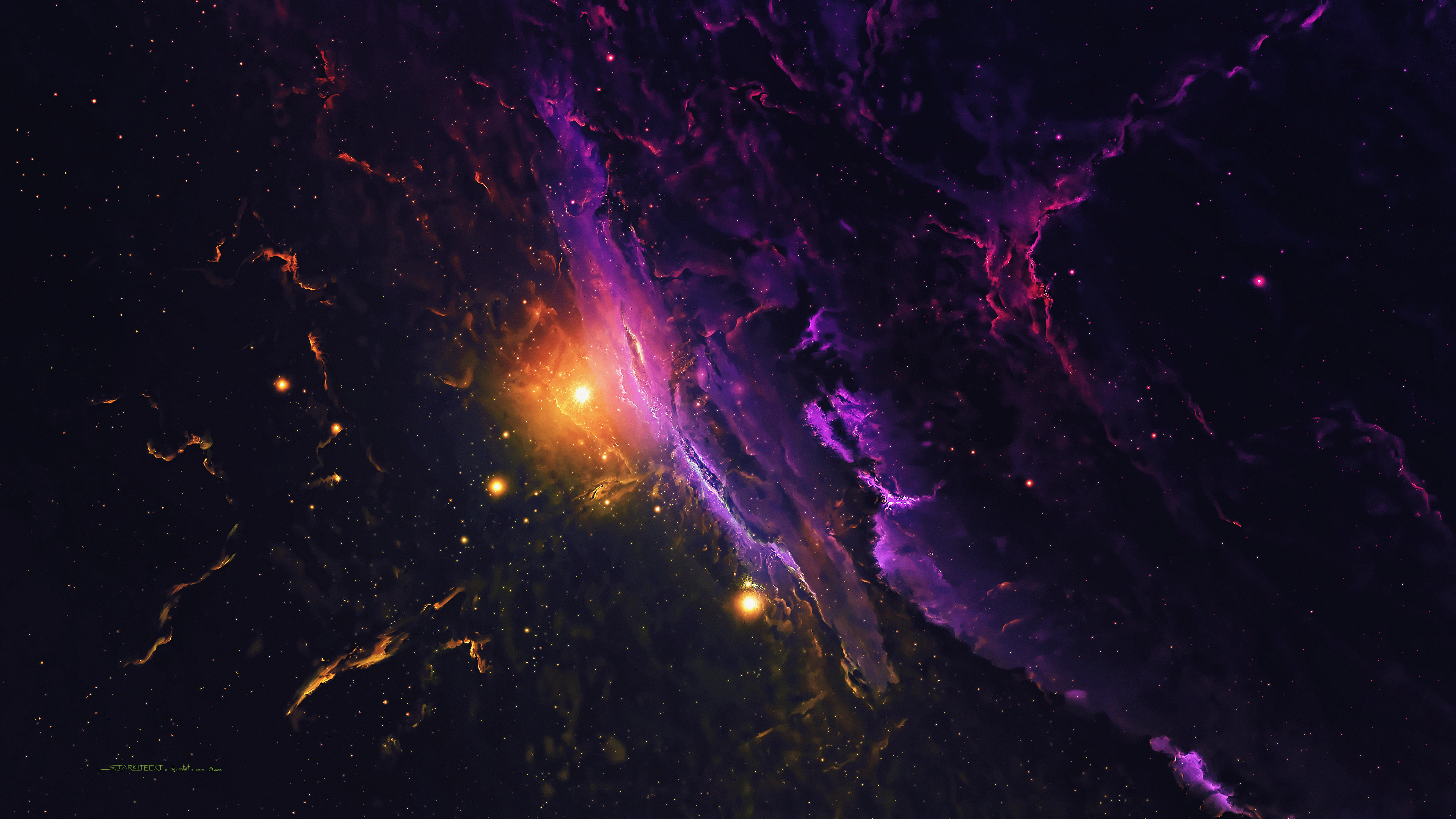 Galaxy Space Stars Spacescapes Nebula Starkiteckt Space Art 3840x2160