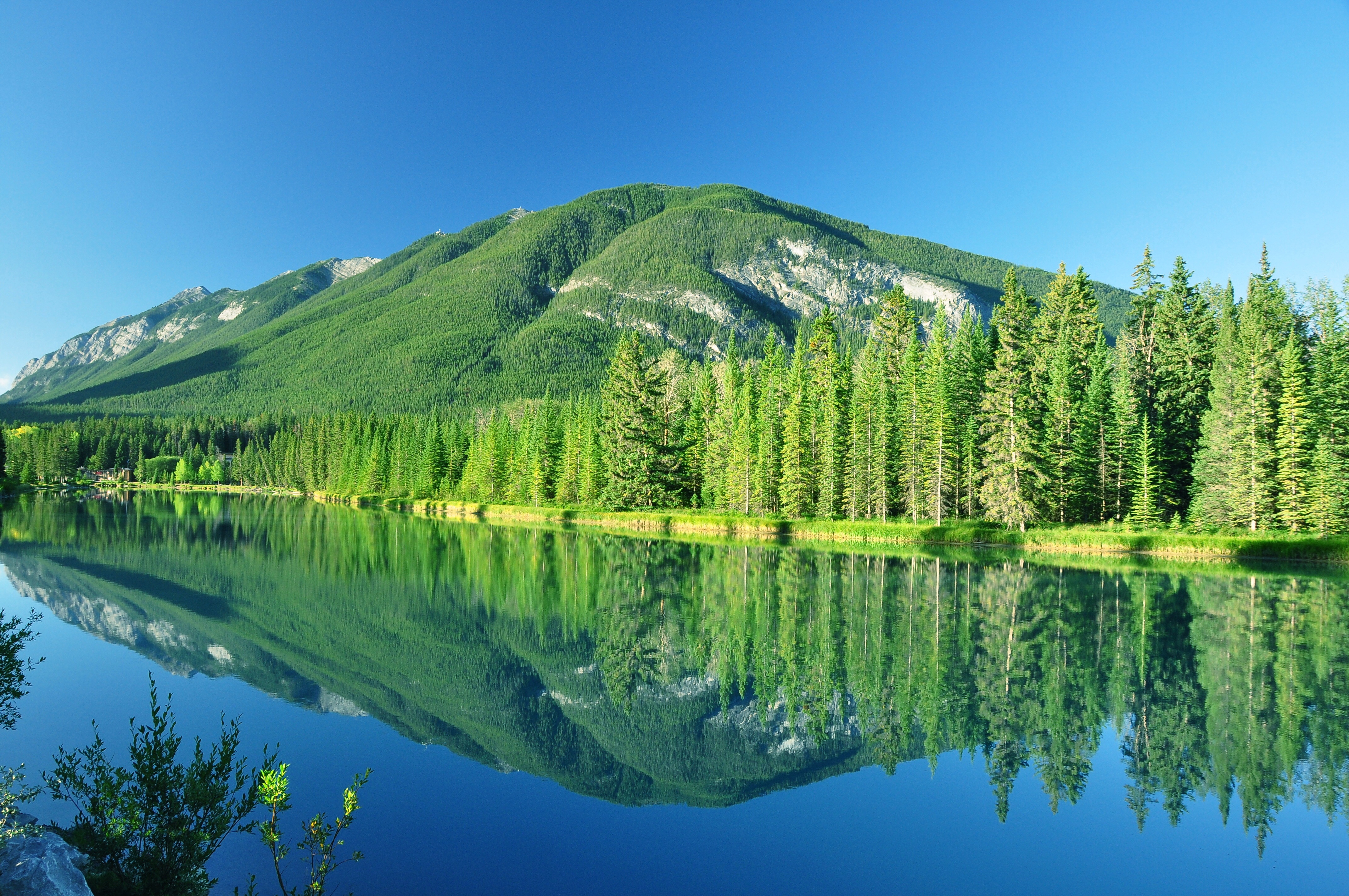 Reflection Canada Banff National Park Tree Mountain Landscape Lake Forest 4288x2848