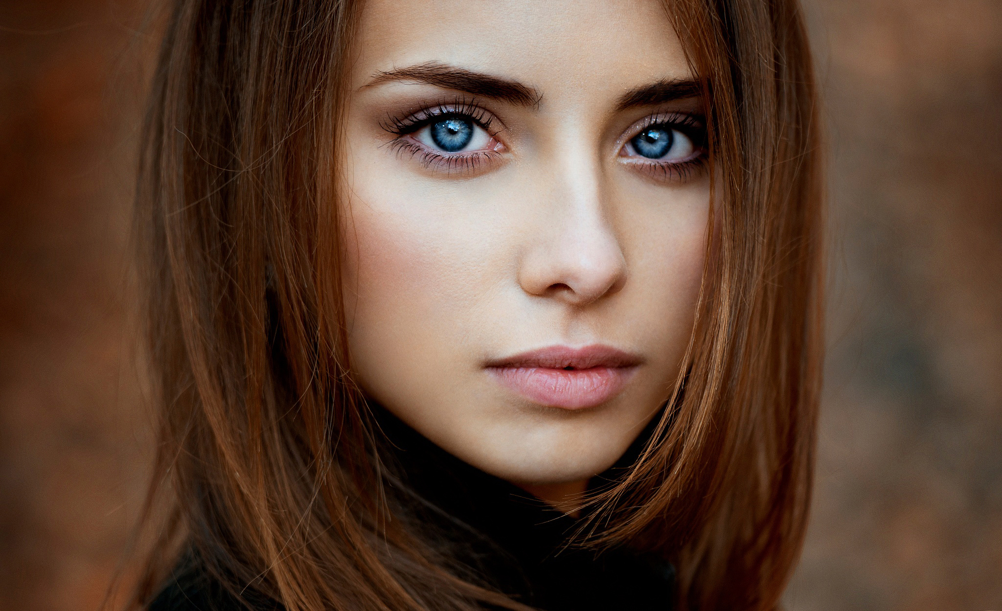 Women Model Brunette Blue Eyes Looking At Viewer Ann Nevreva Natalya 2048x1249