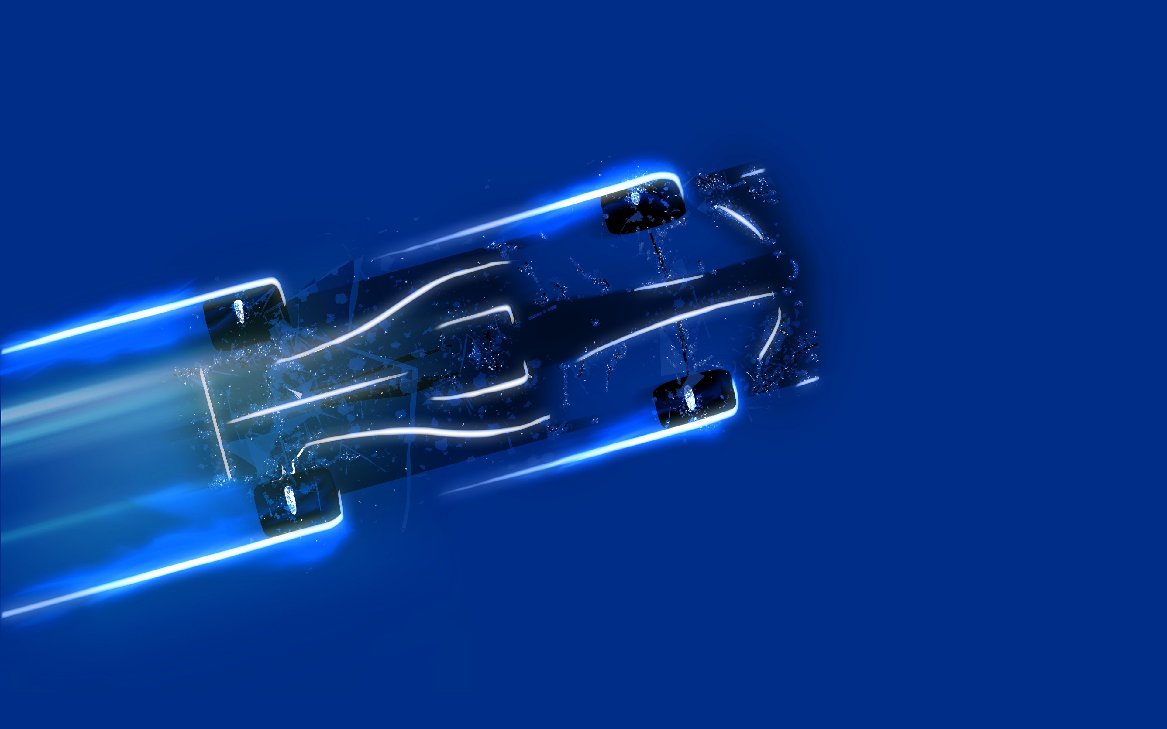 Car Vehicle Sports Sports Car Neon Digital Art Top View Blue Background Formula 1 Sauber 3840x2400