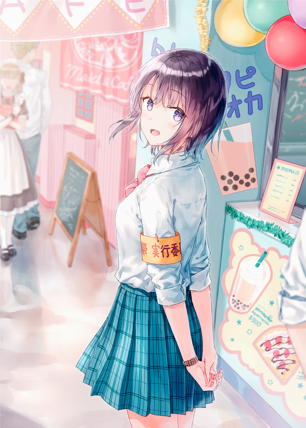 Anime Girls Anime Original Characters School Uniform Hiten 1000x1399