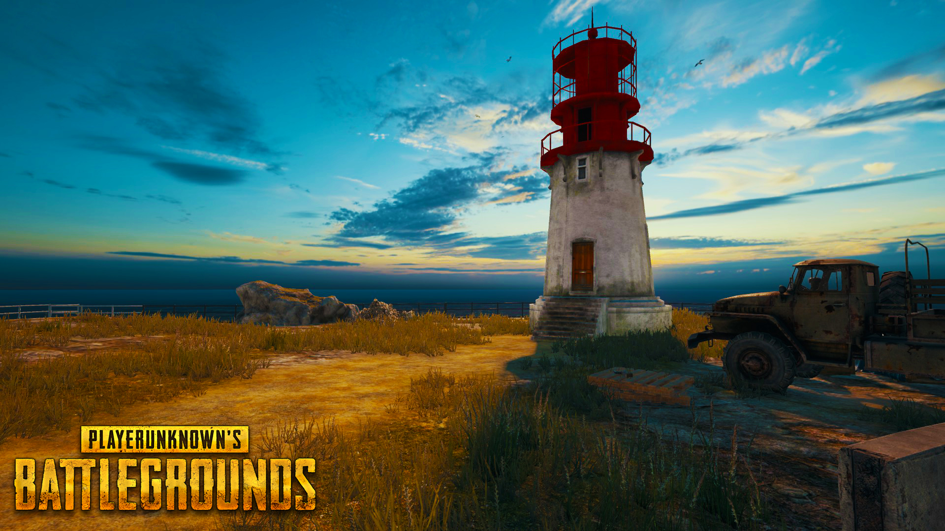 PUBG Player Unknown Battleground Lighthouse Truck Video Games 1920x1080