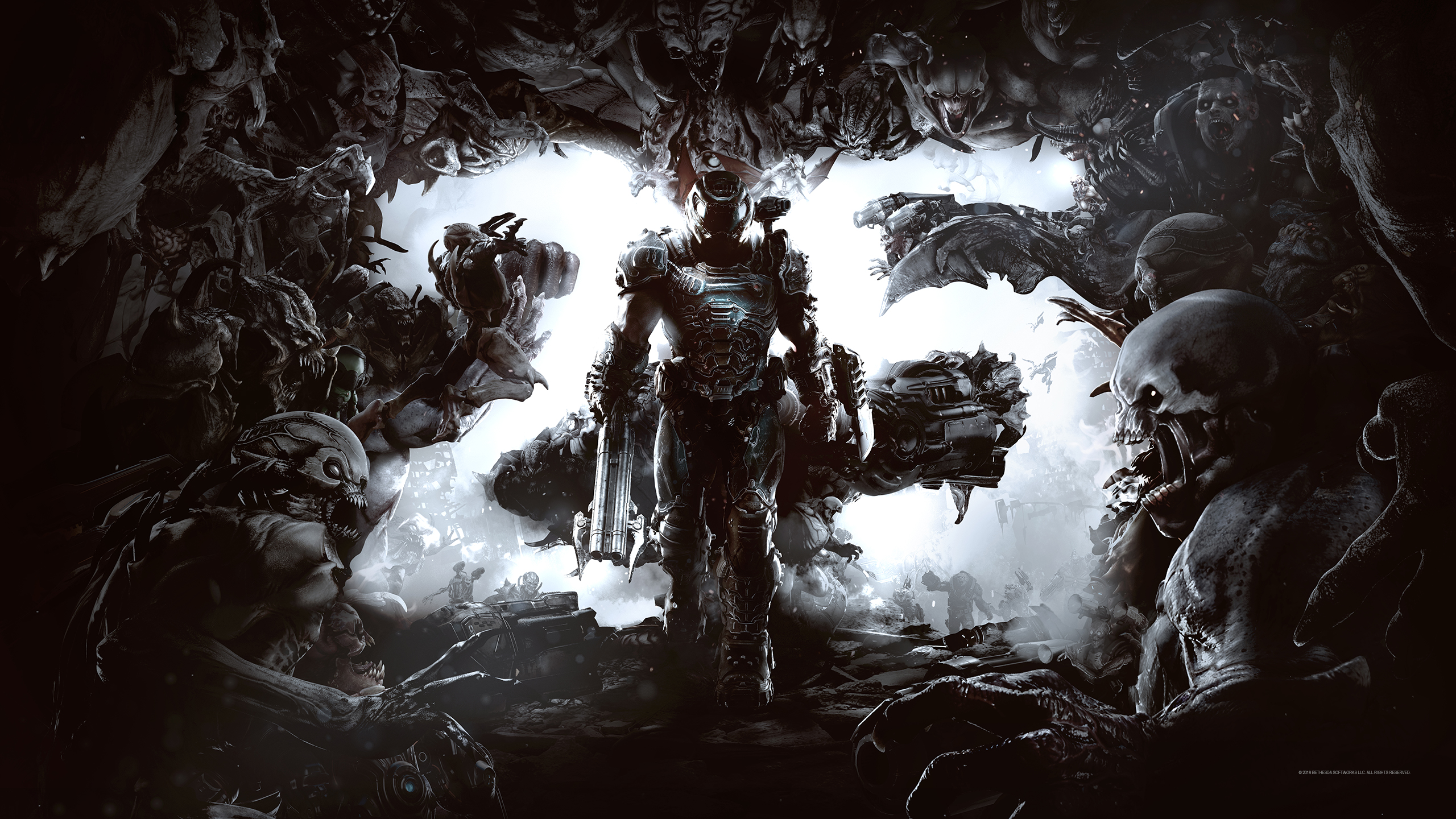 DOOM Eternal Demon Space Marine Doom Slayer Doom Guy Doom Game 2560x1440