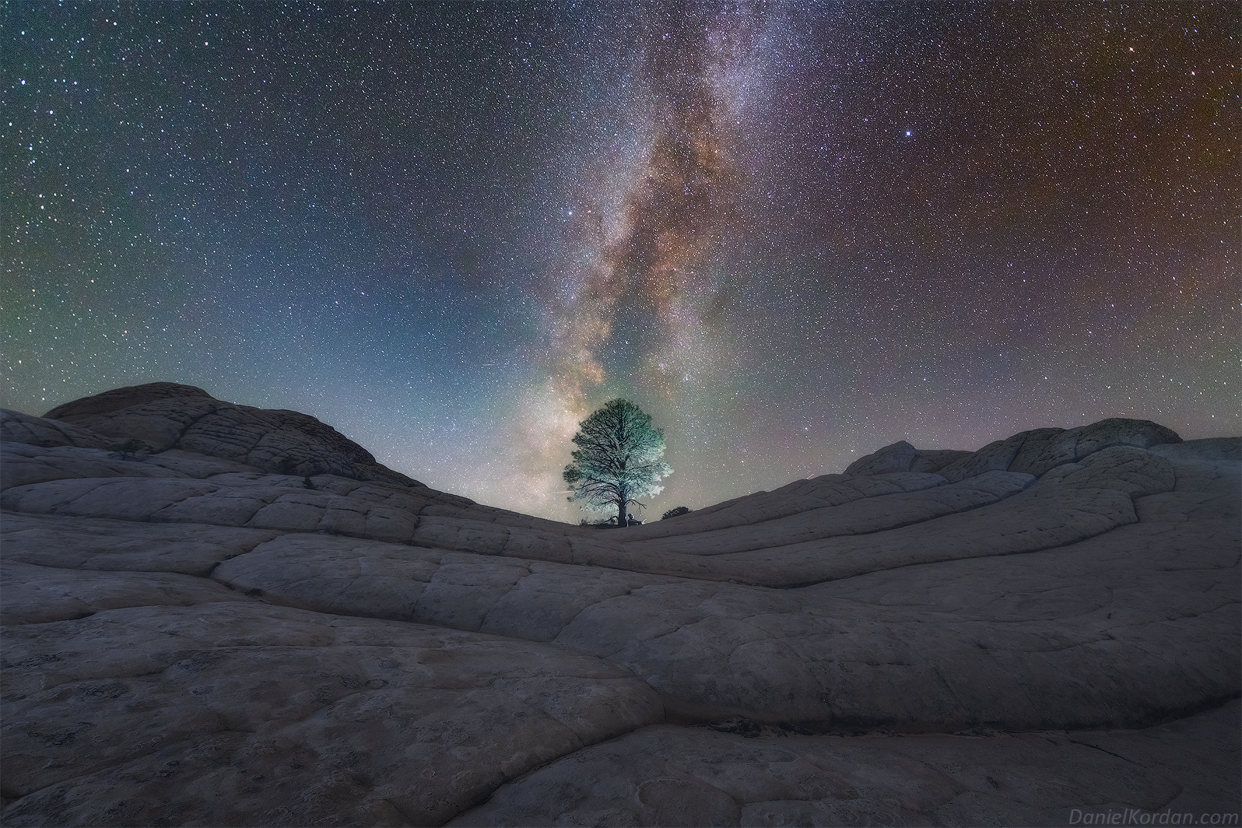 Daniel Kordan Stars Landscape Aurorae Trees Night Desolate Peaceful Sky Rock Outdoors 1800x1200