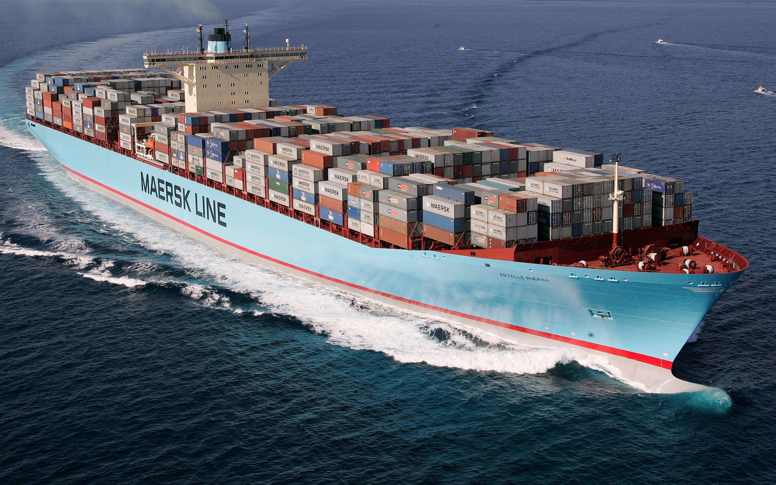 Ship Container Ship Maersk Line Merchant Ship 2560x1600