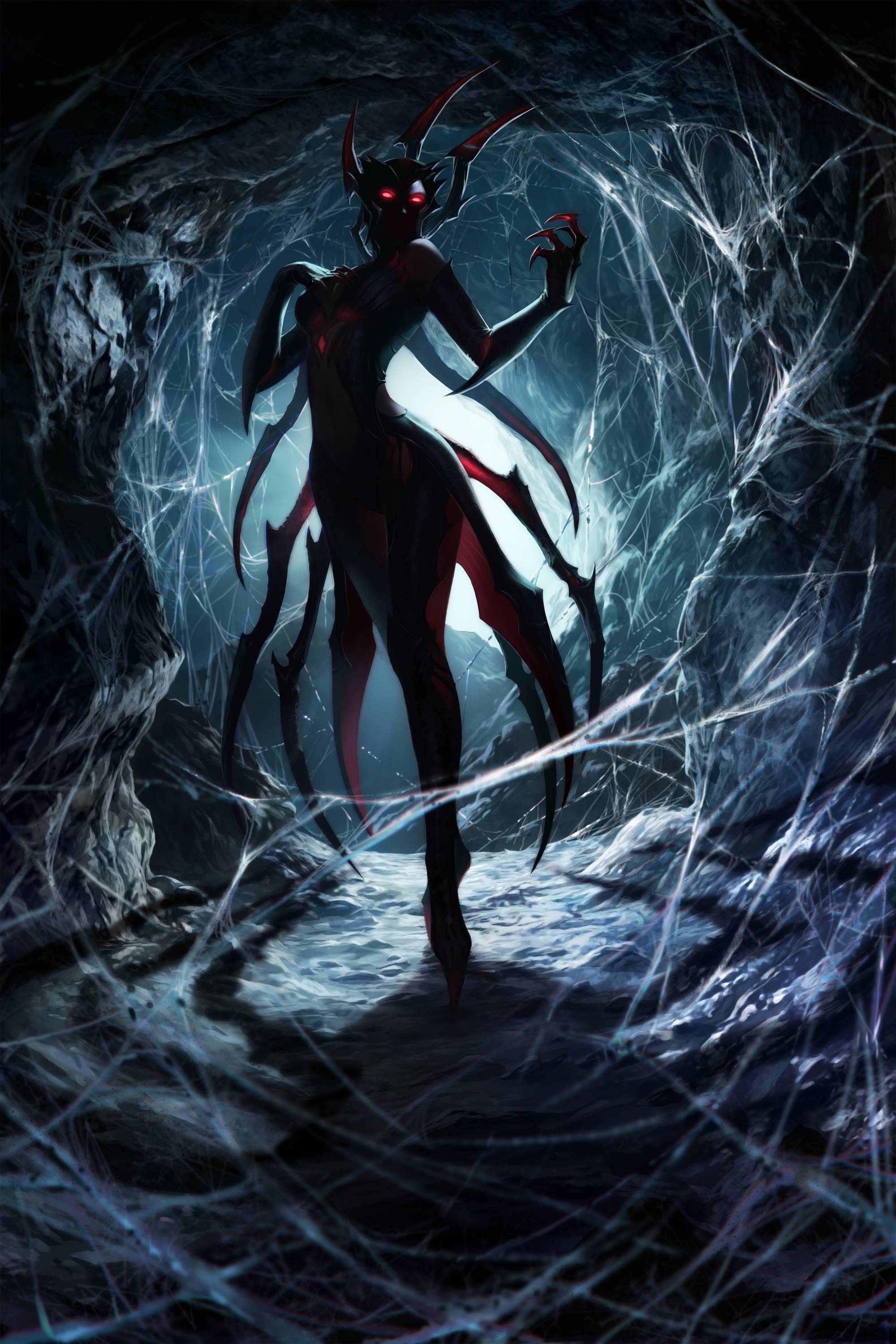 Drawing Spider Red Eyes Claws League Of Legends Elise League Of Legends Video Games 2000x3000