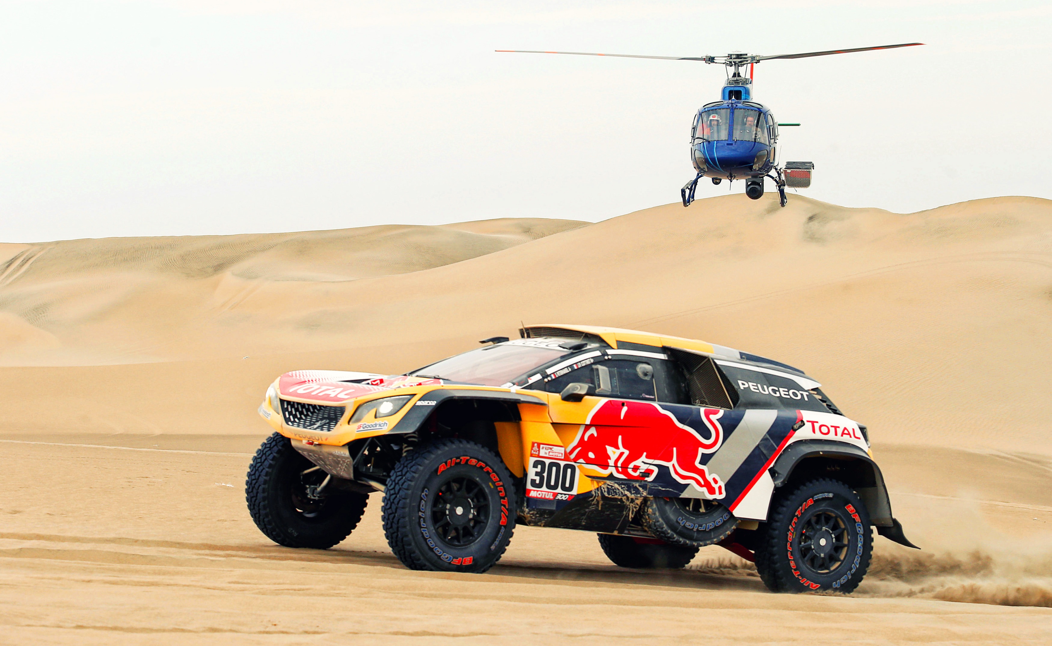 Race Cars Car Desert Helicopter Vehicle Racing Rally Peugeot 3500x2150