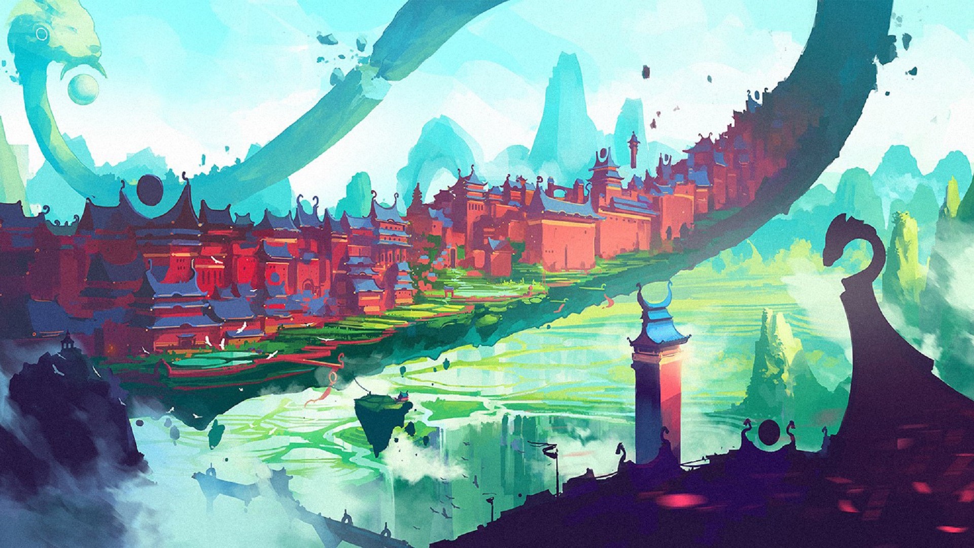 Abstract Fantasy Art Duelyst Colorful 1920x1080