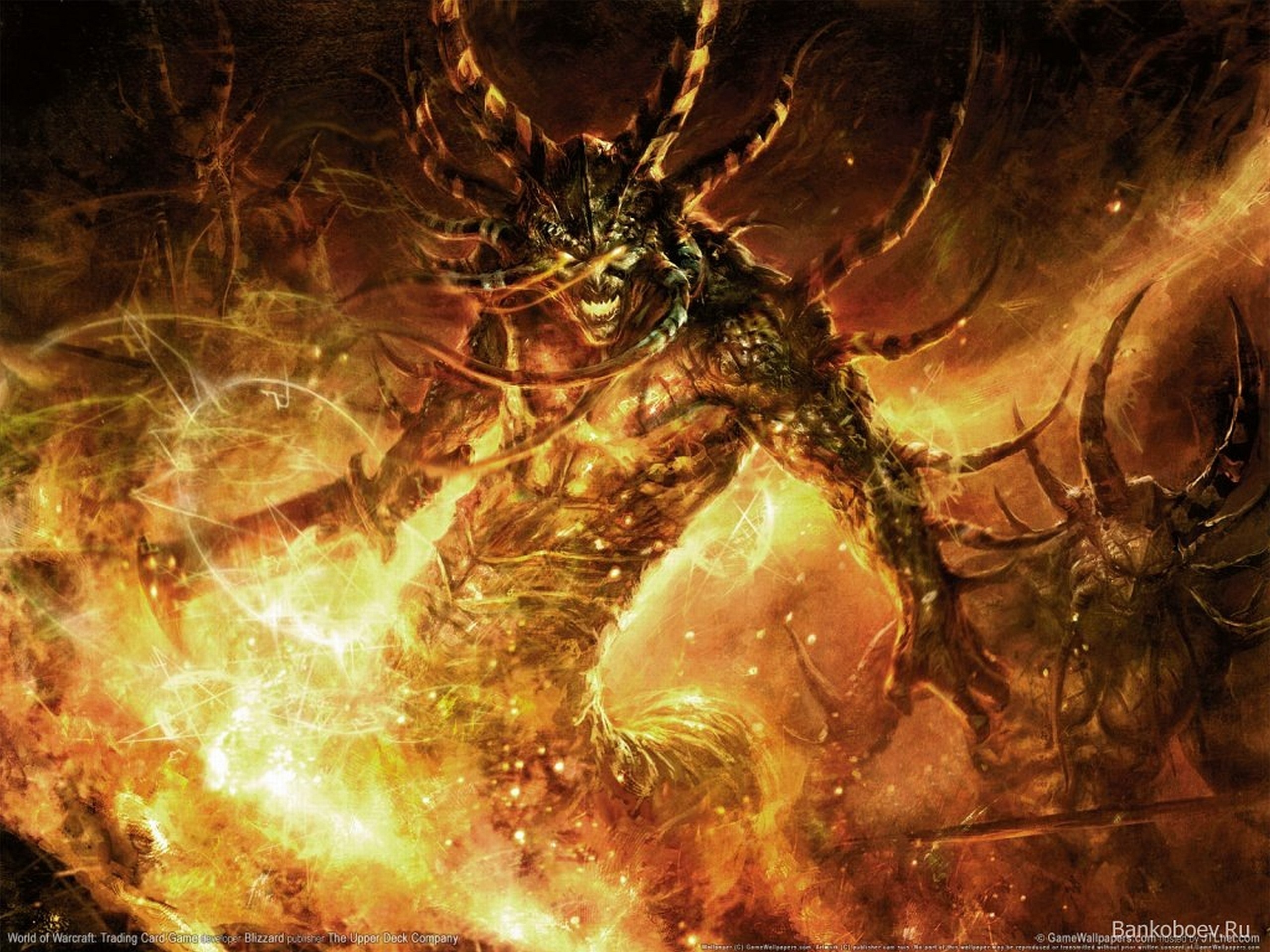 Fire World Of Warcraft World Of Warcraft Trading Card Game Creature Demon Fantasy Art 2560x1920