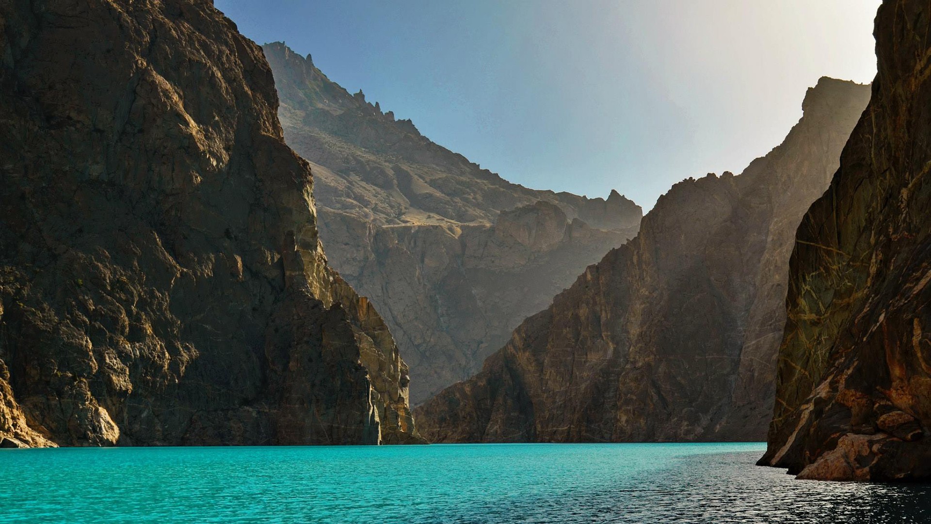 Pakistan Lake Mountains Water Blue 1920x1080