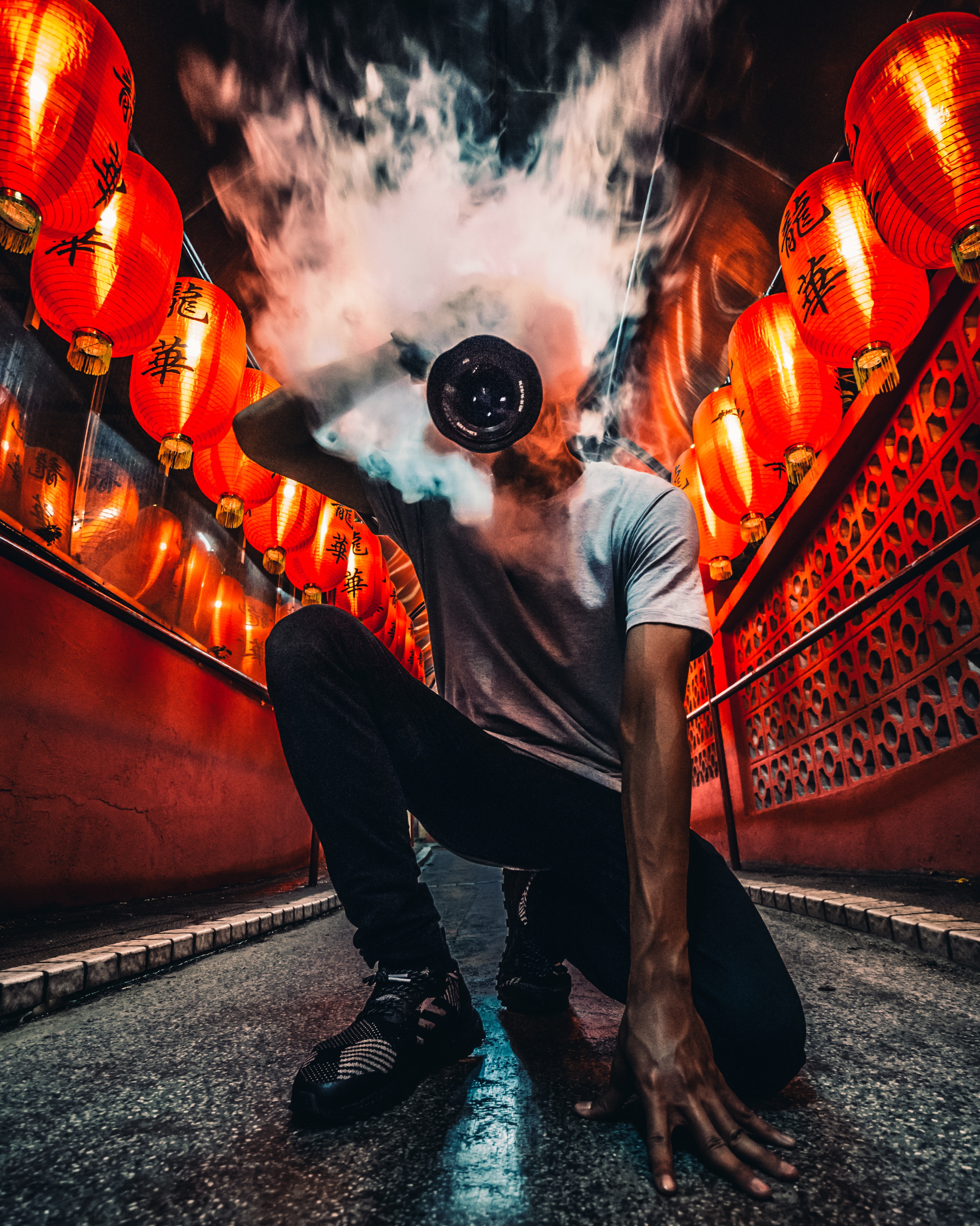 Simon Zhu Hong Kong Smoke Lantern Camera Urban Picture 3456x4320