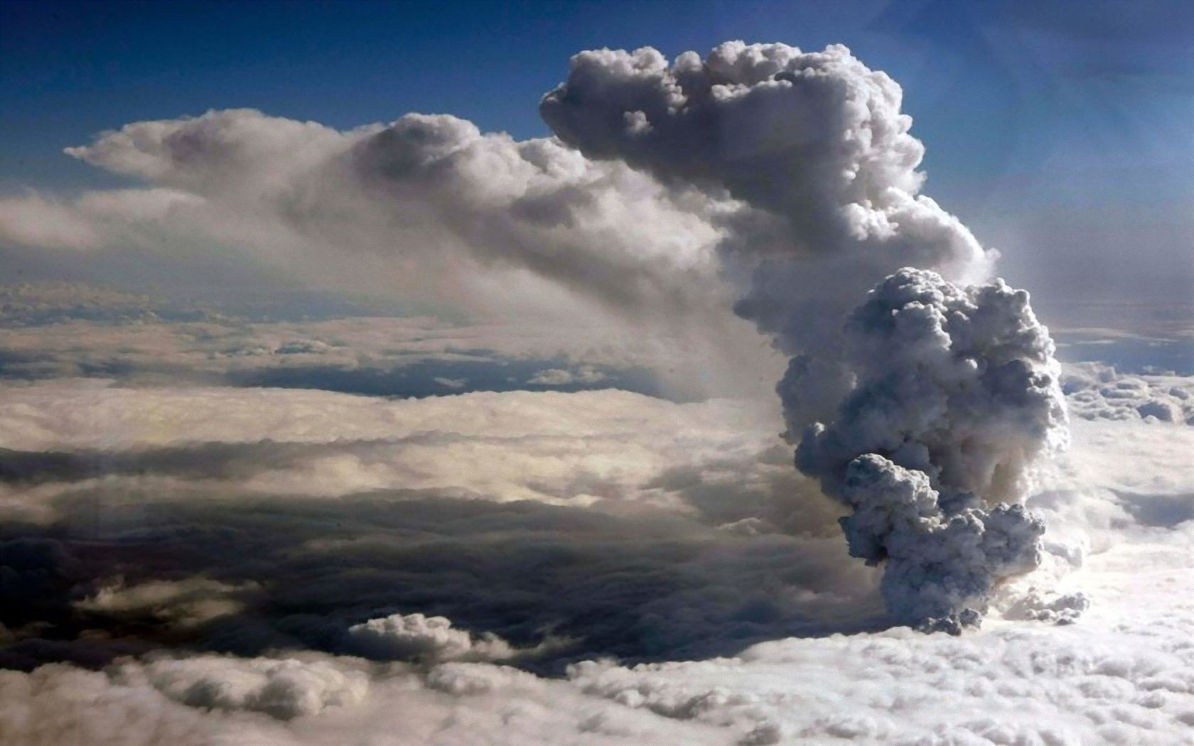 Landscape Eruptions Volcanic Eruption Smoke Clouds Atmosphere 1680x1050