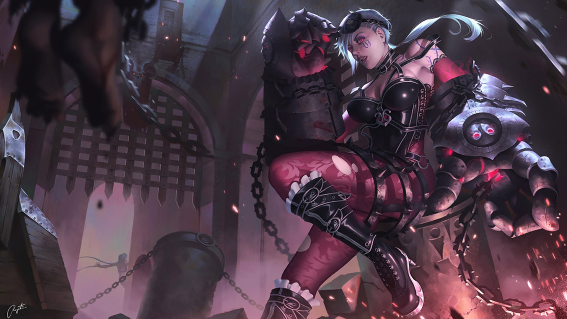 Vi League Of Legends Summoners Rift Fan Art Gothic League Of Legends 1920x1080