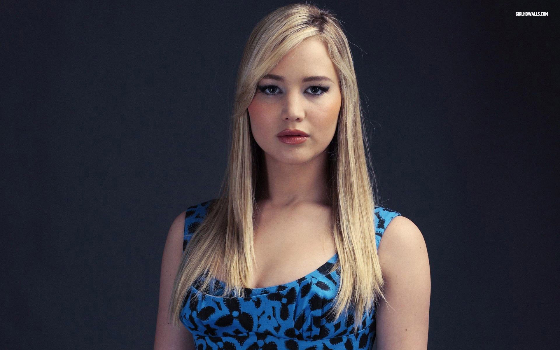 Jennifer Lawrence Celebrity Blonde Women Actress Blue Clothes Straight Hair 1920x1200