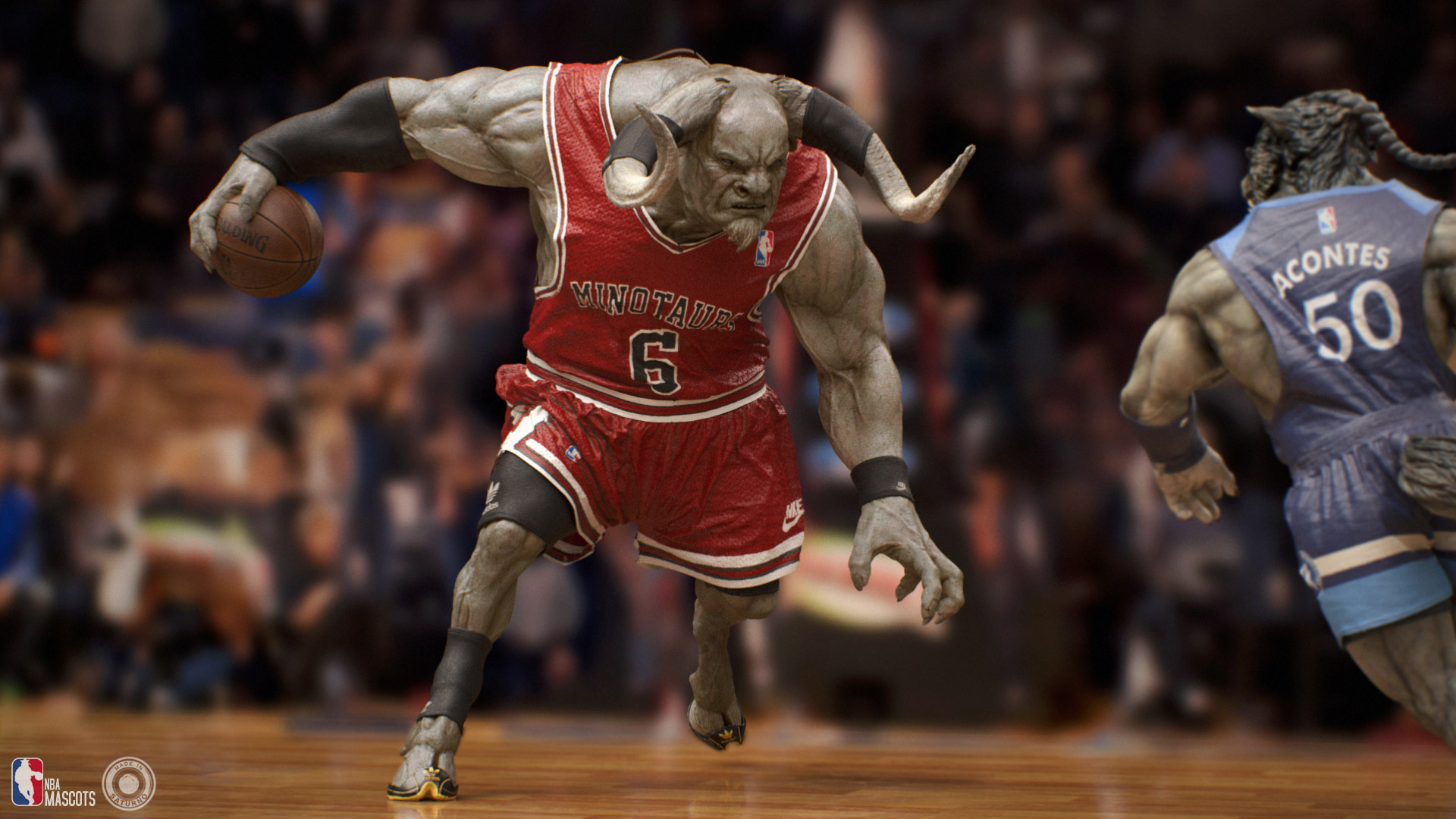 Sport Basketball Creature NBA Minotaur Werewolves Chicago Bulls Minnesota Timberwolves Mythology Wat 1920x1080