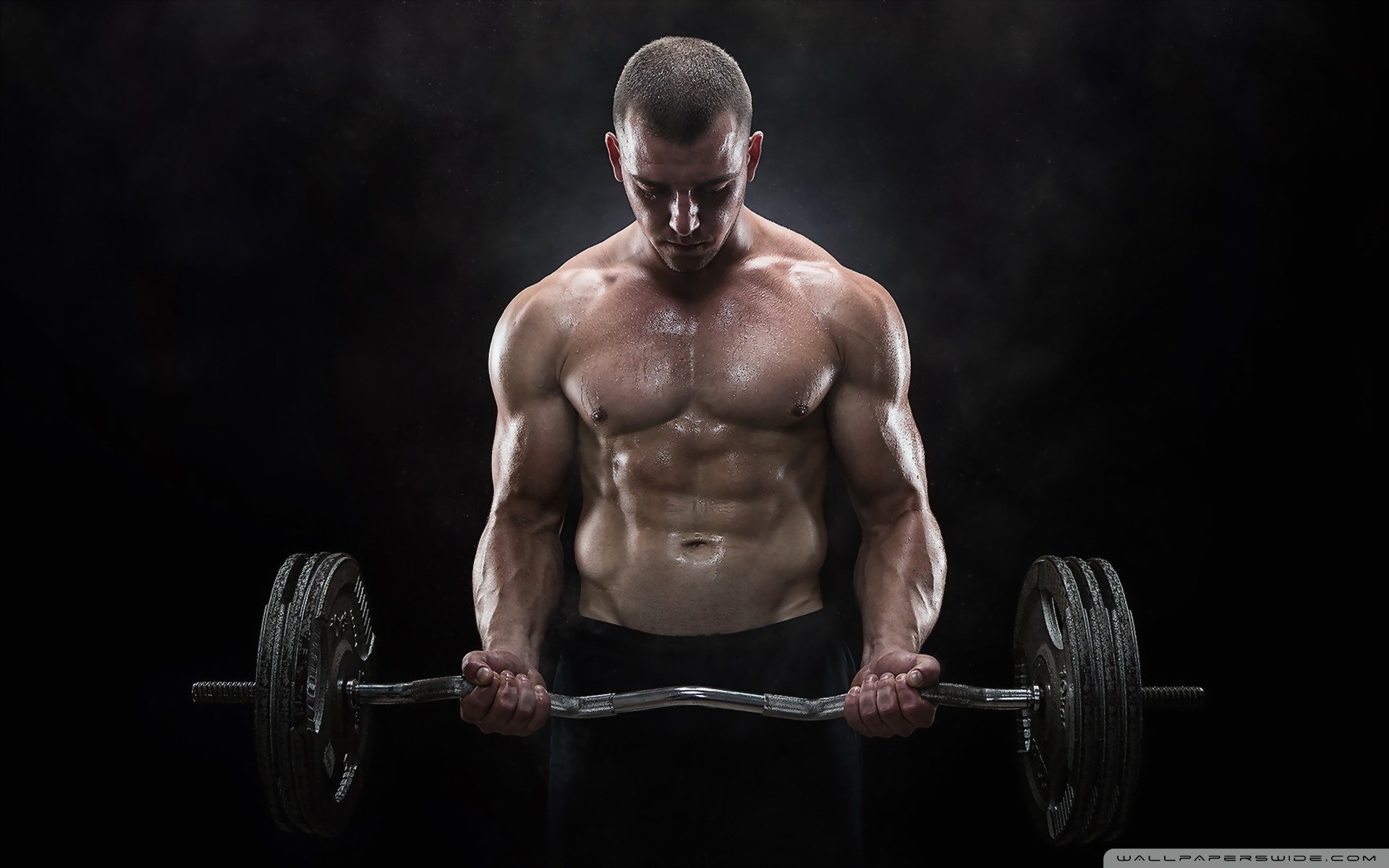 Male Models Men Muscles Simple Background Weightlifting 1920x1200