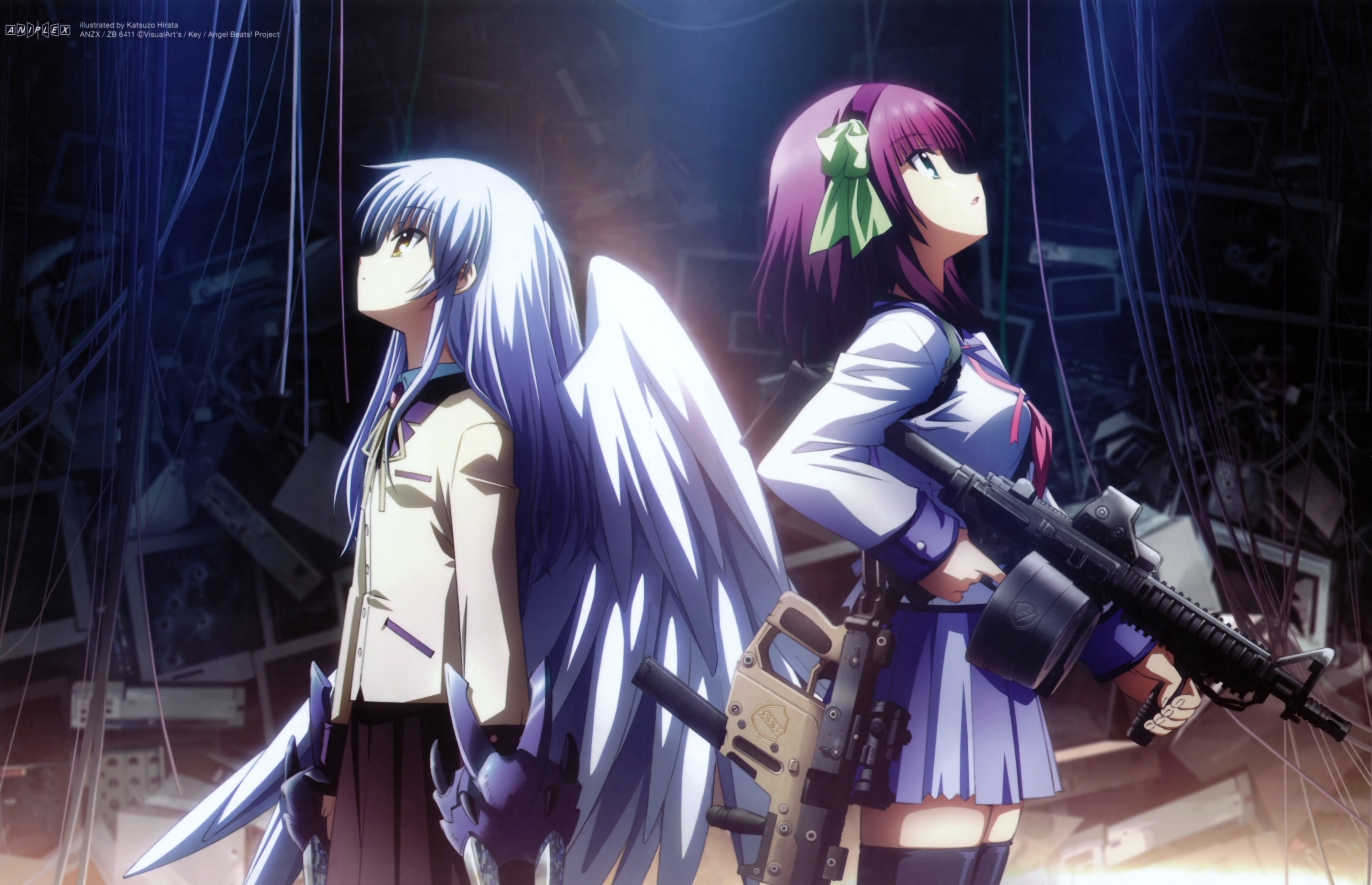 Anime Girls Angel Beats Tachibana Kanade Nakamura Yuri 3000x1936