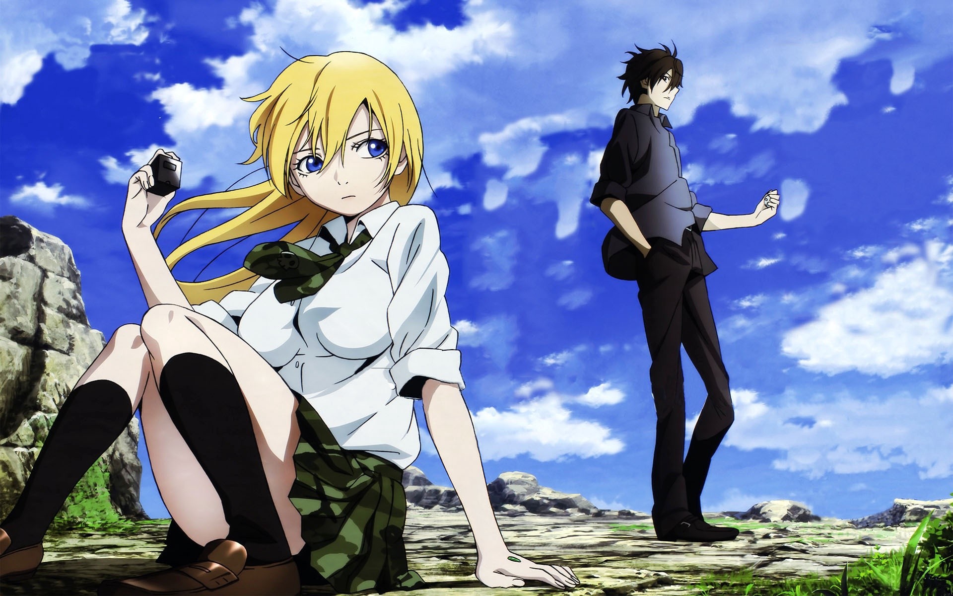 Btooom Himiko Sakamoto Clouds Ruin Sky 1920x1200