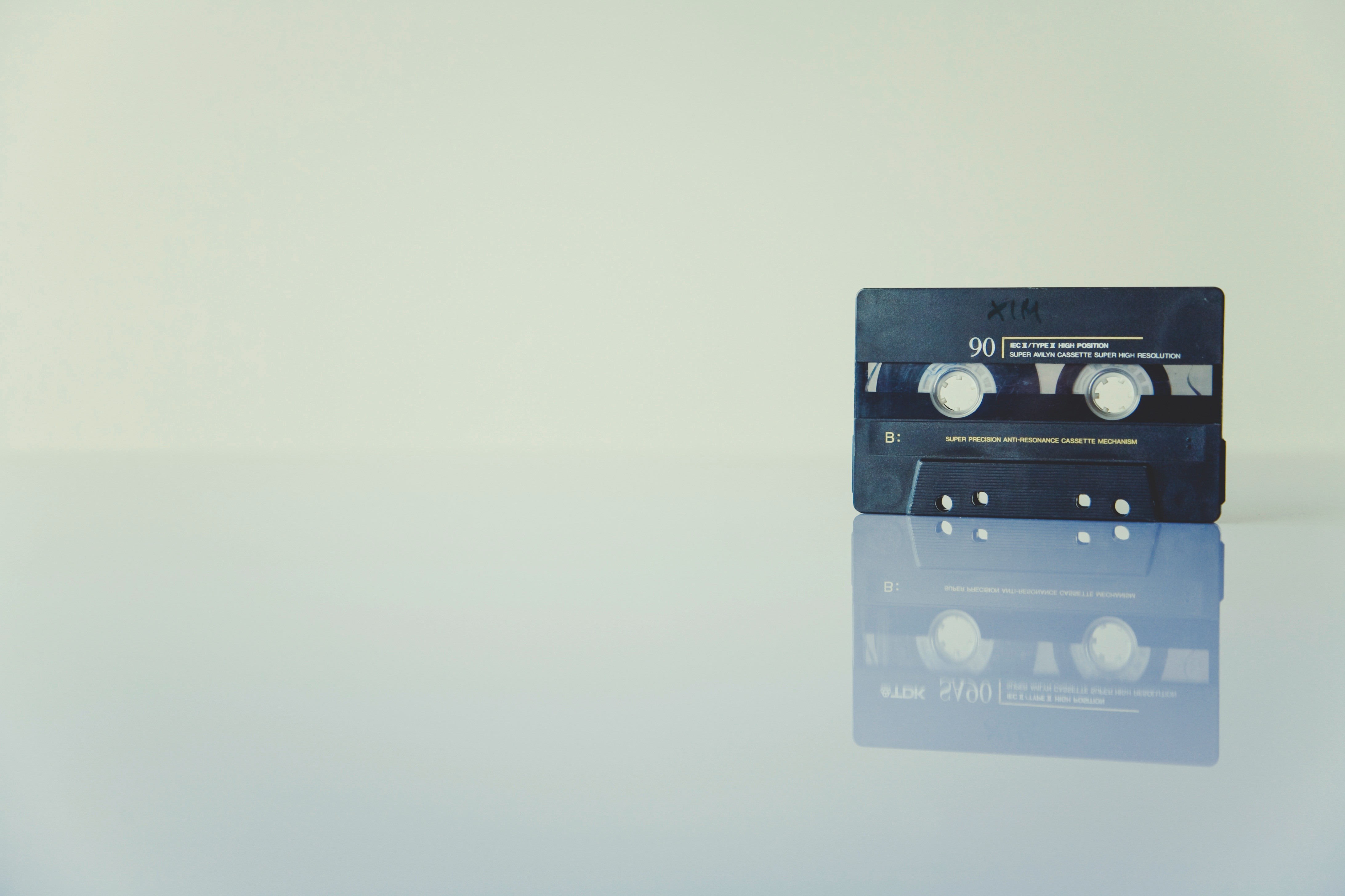 Tape Audio Cassete Simple Background Reflection 4368x2912