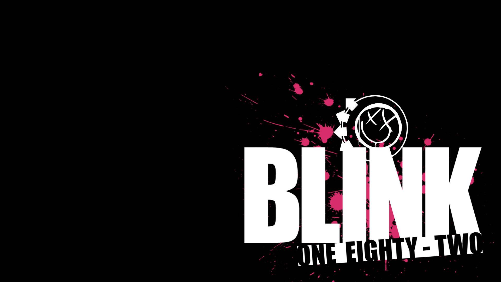 Blink 182 Black Background Simple Background Smiley Letter Paint Splatter Arrows Logo 1920x1080