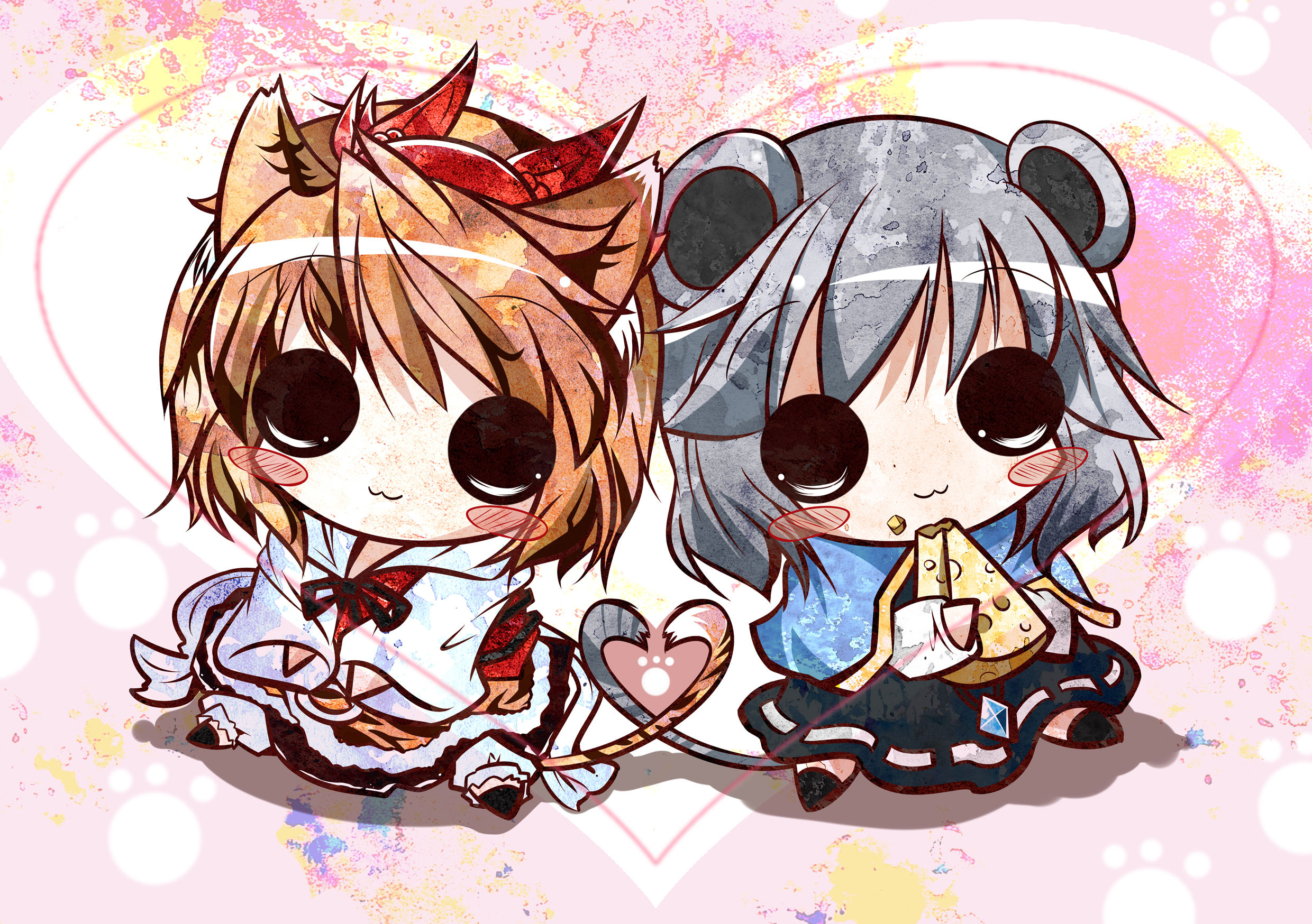 Touhou Toramaru Shou Nazrin Chibi 2480x1748